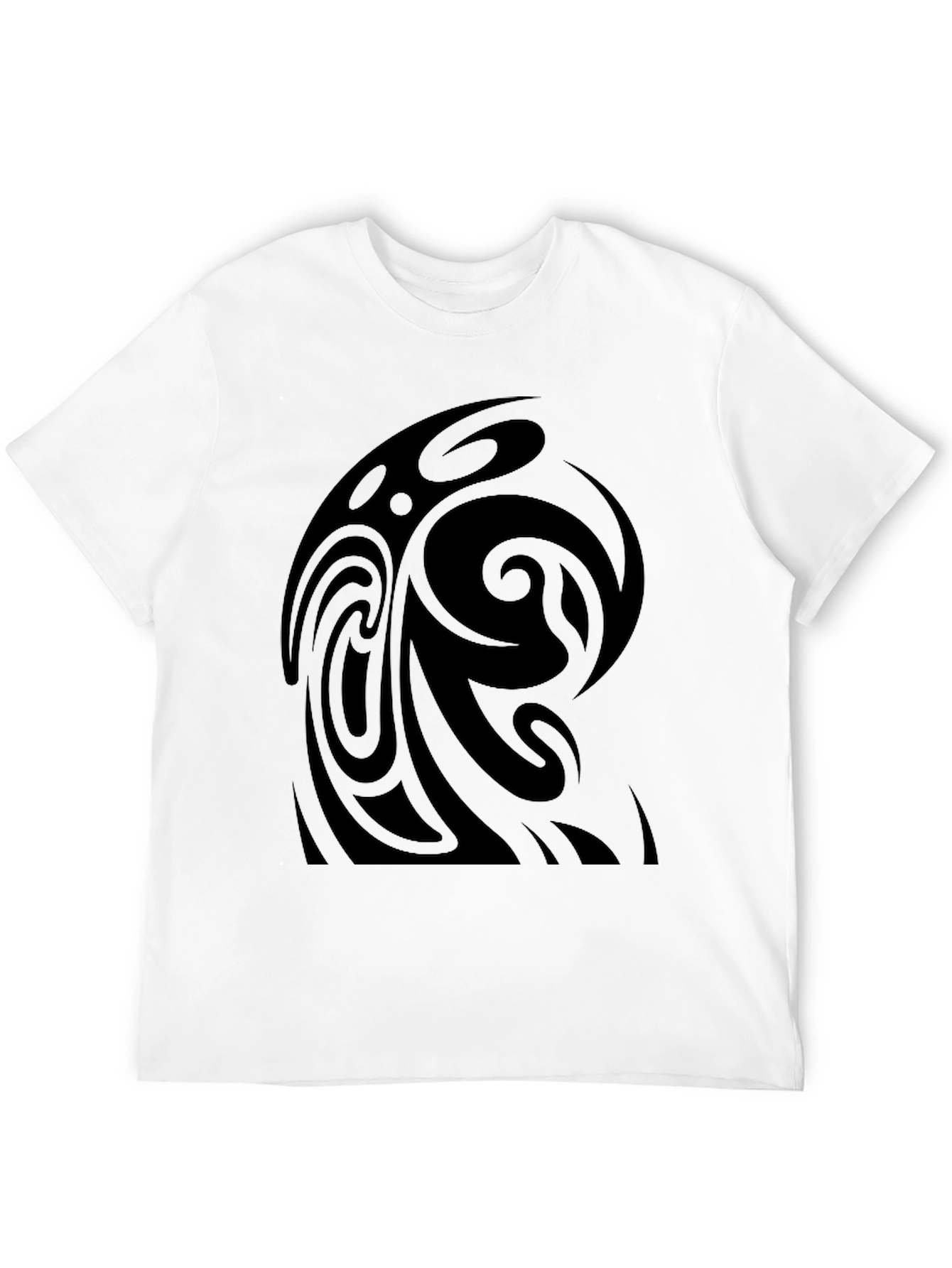 Black Tribal Swirl Black T-Shirt view 12