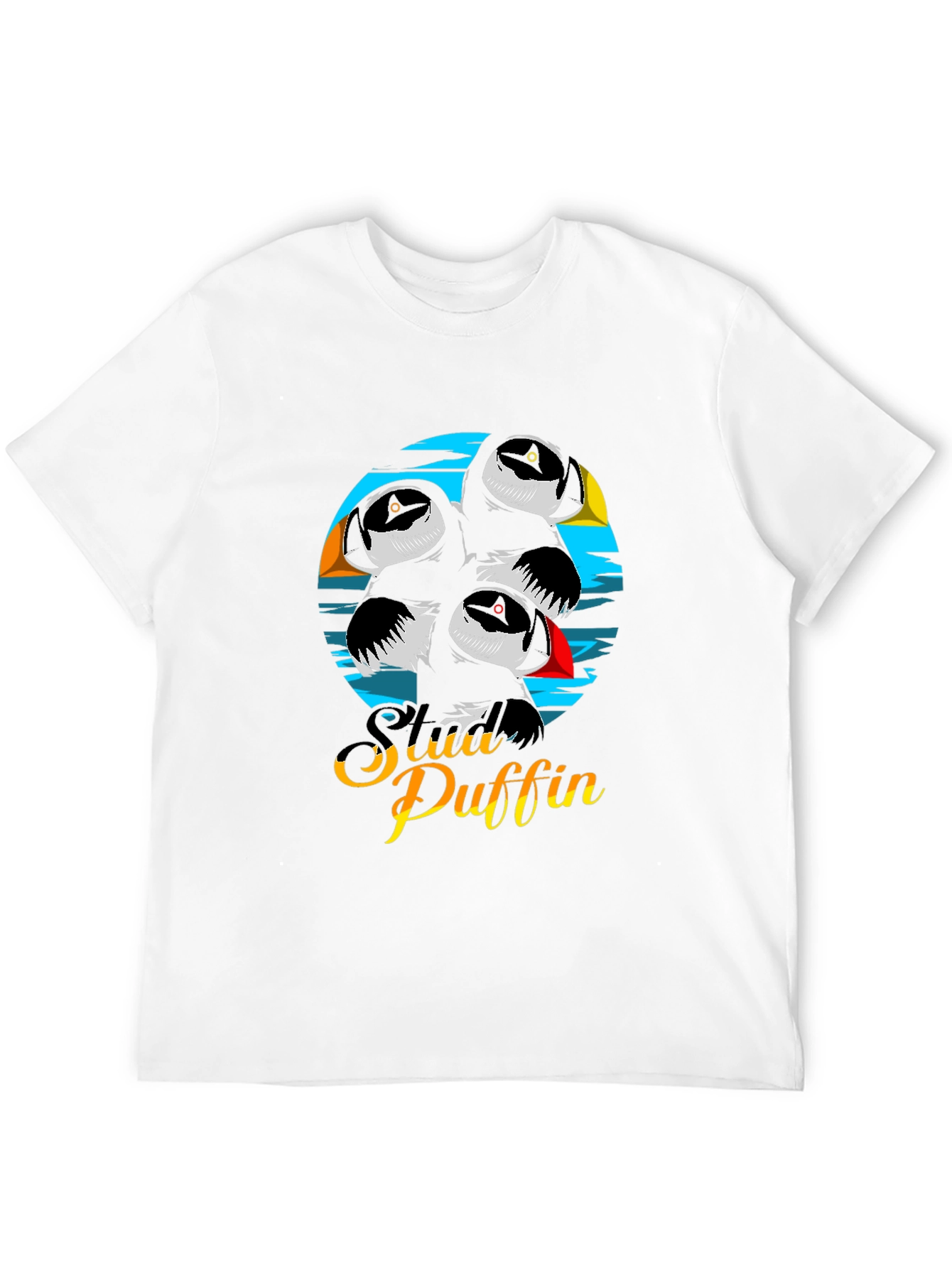 Black Stylish Puffin T-Shirt - Unique Graphic Design view 12