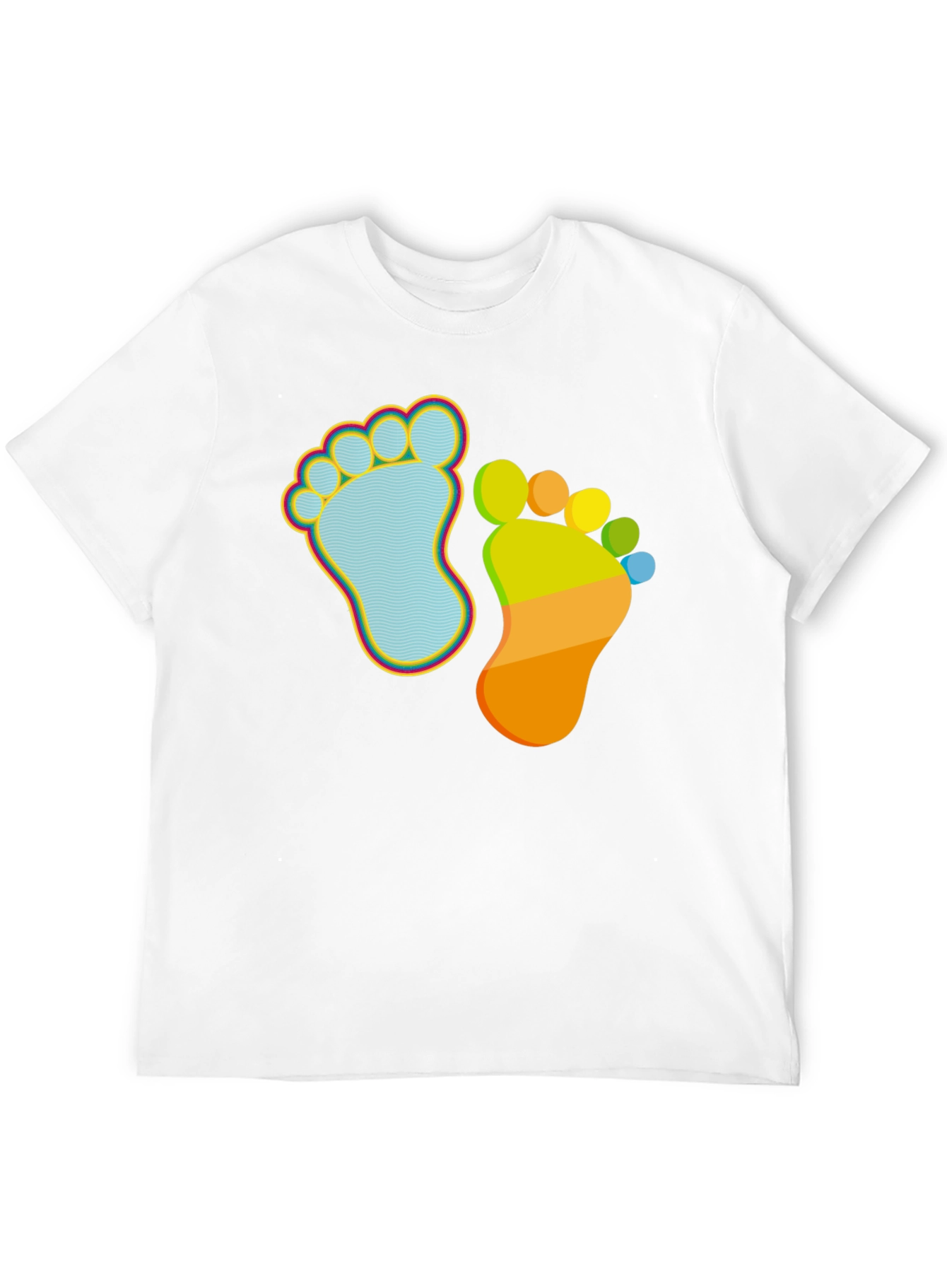 Black Whimsical Footprint Graphic Tee - Funky Feet Fashion view 12