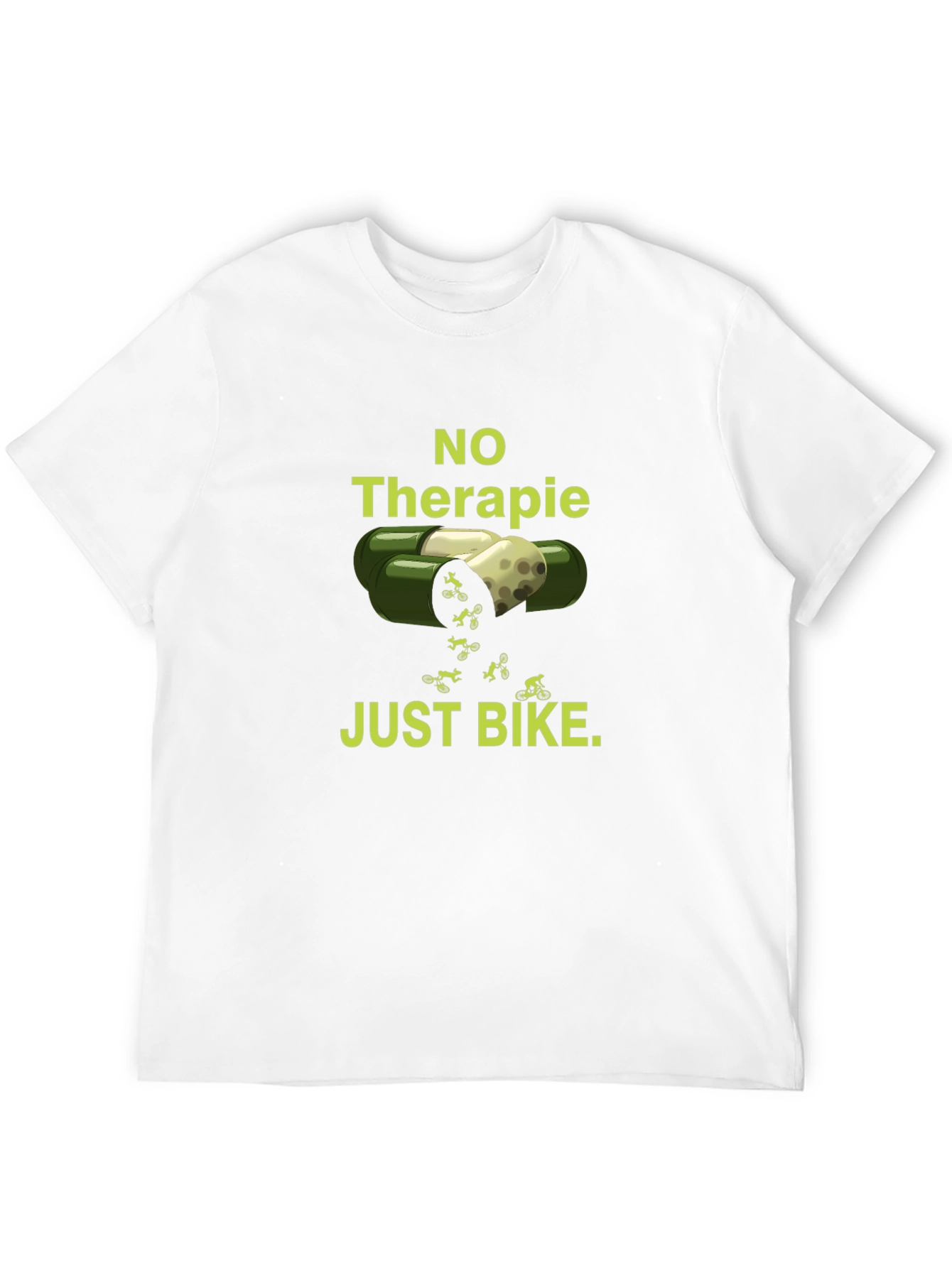 Black No Therapy Just Bike - Funny Biker T-Shirt view 12