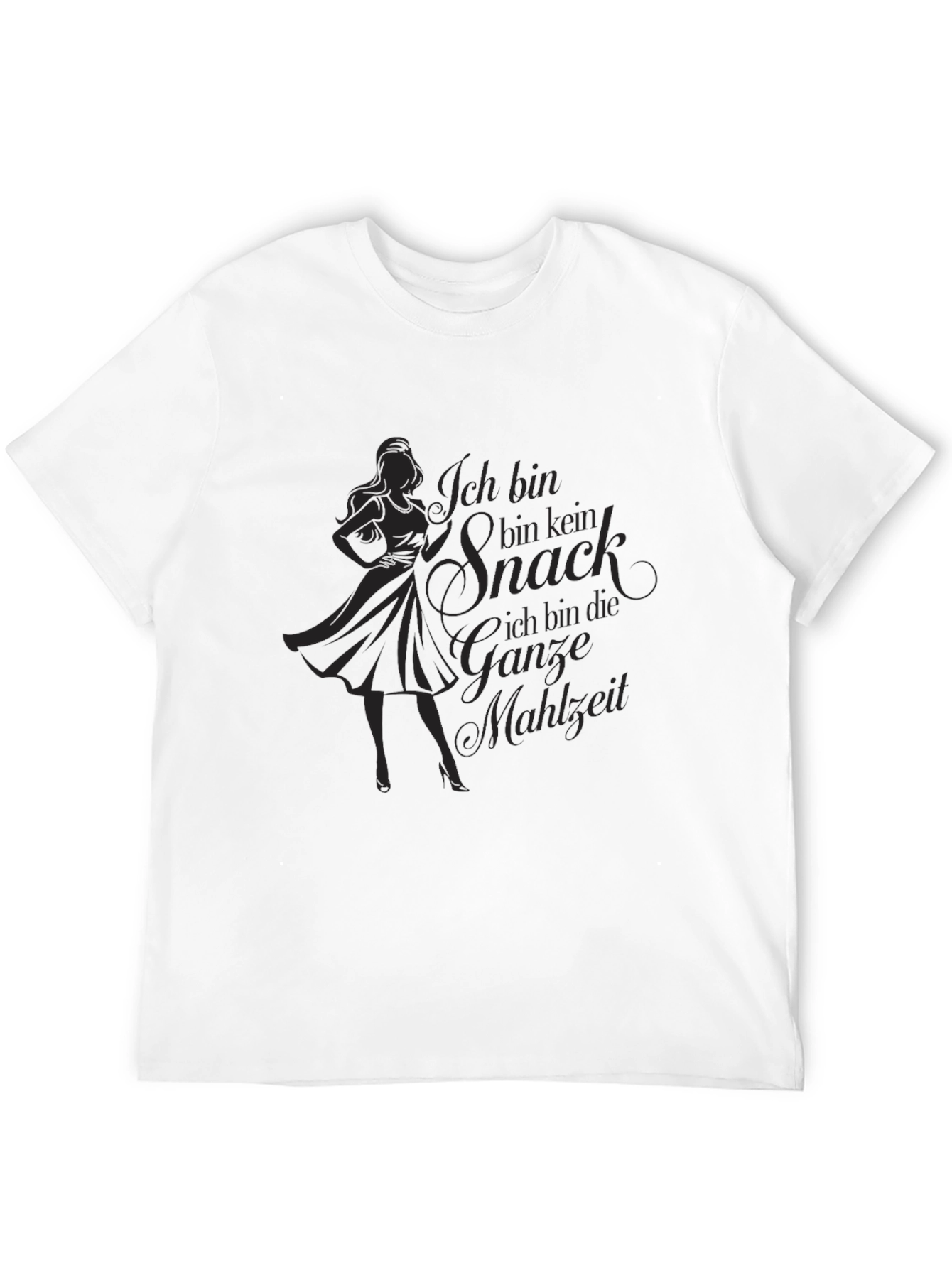 Black Ich Bin Kein Snack T-Shirt - Black, Graphic Tee view 12