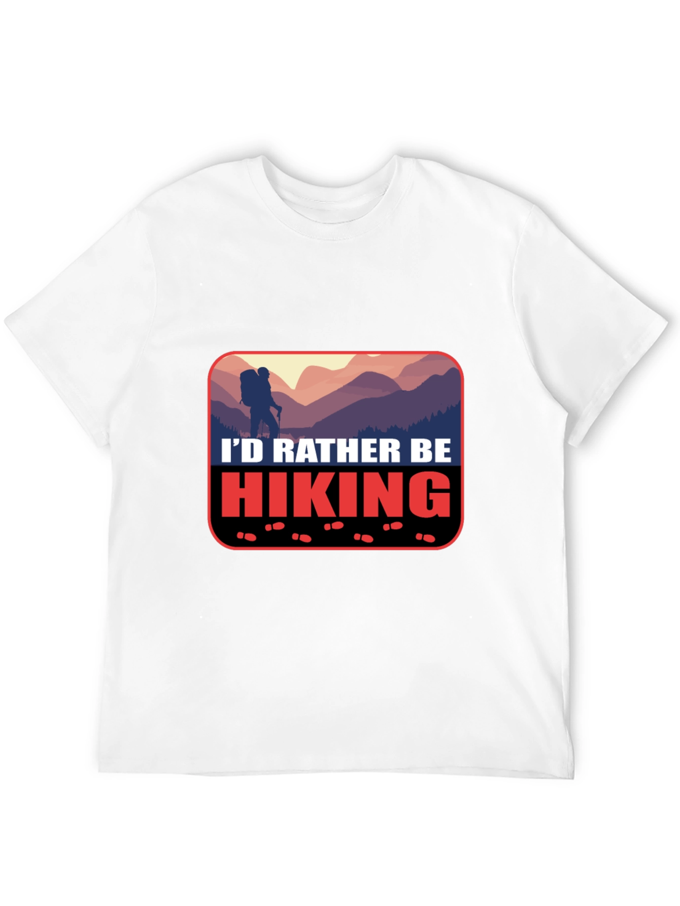 Black Hiking Graphic Tee - "I'd Rather Be Hiking" T-Shirt view 12