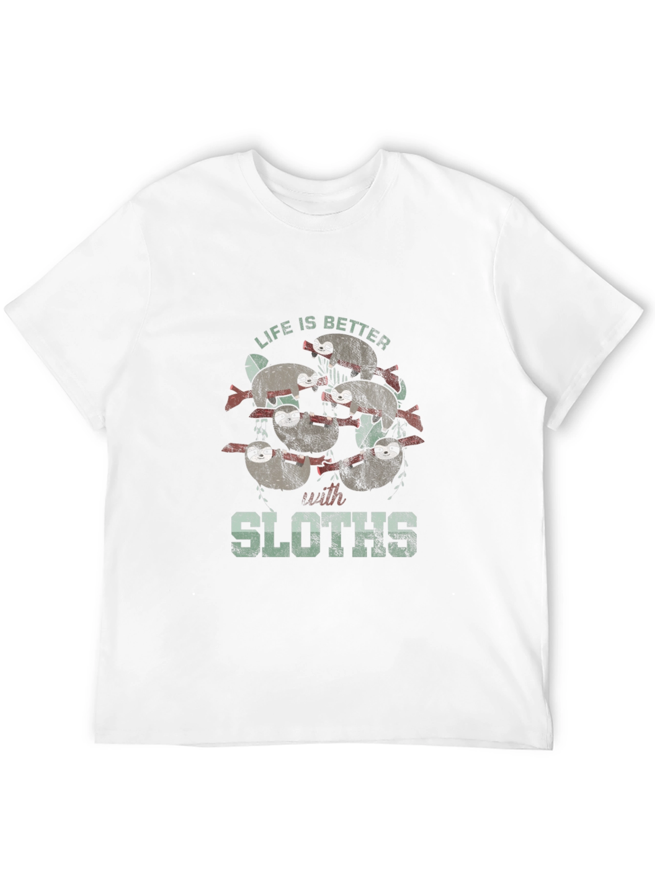 Black Life is Better with Sloths Graphic T-Shirt view 12