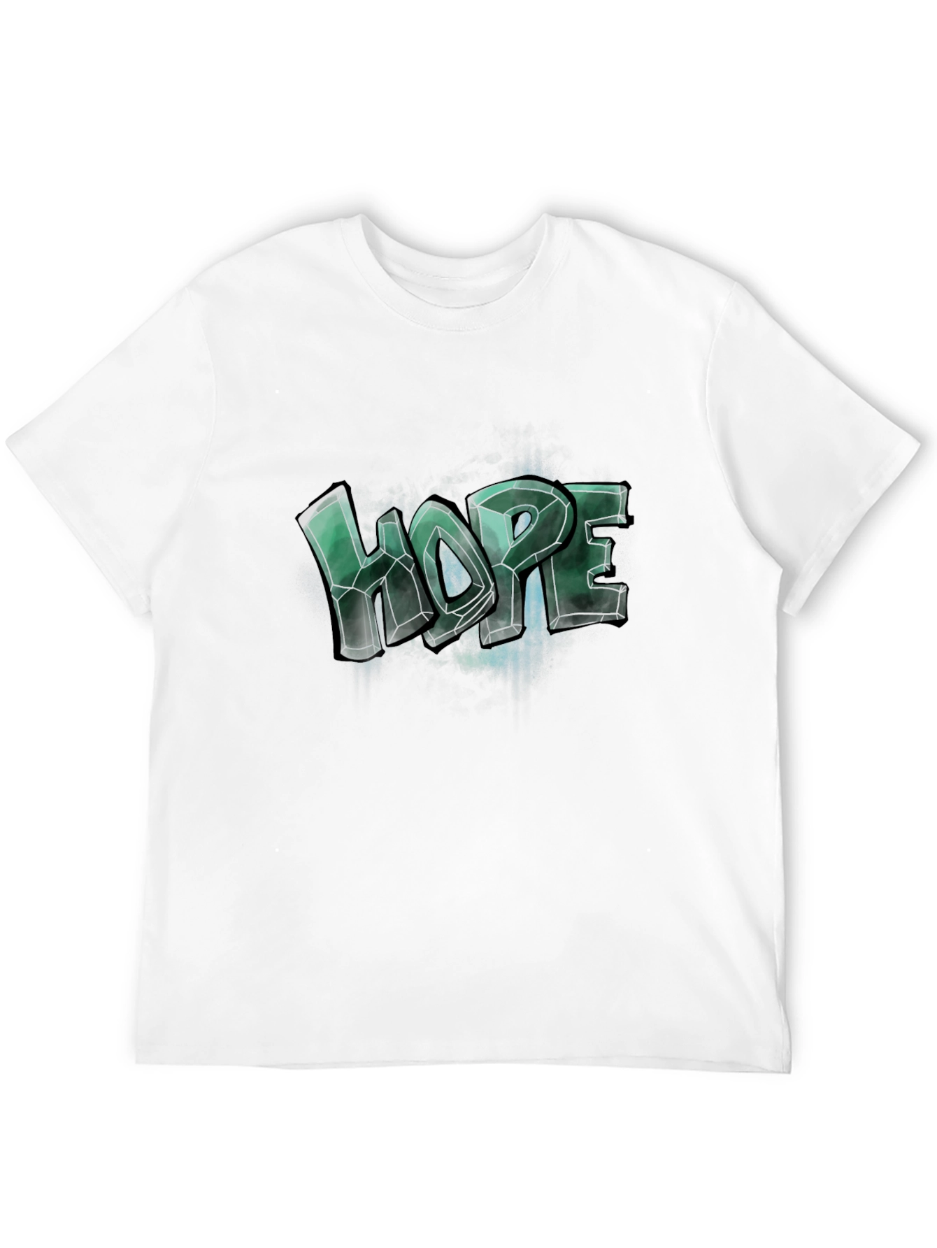 Black Men's Graphic Tee - "Hope" Design - Casual Black T-Shirt view 12
