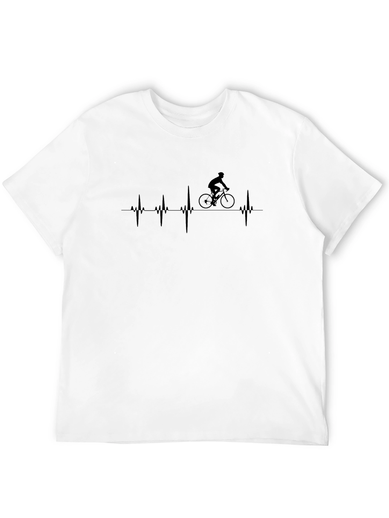 Black Cycling Heartbeat T-Shirt - Black view 12
