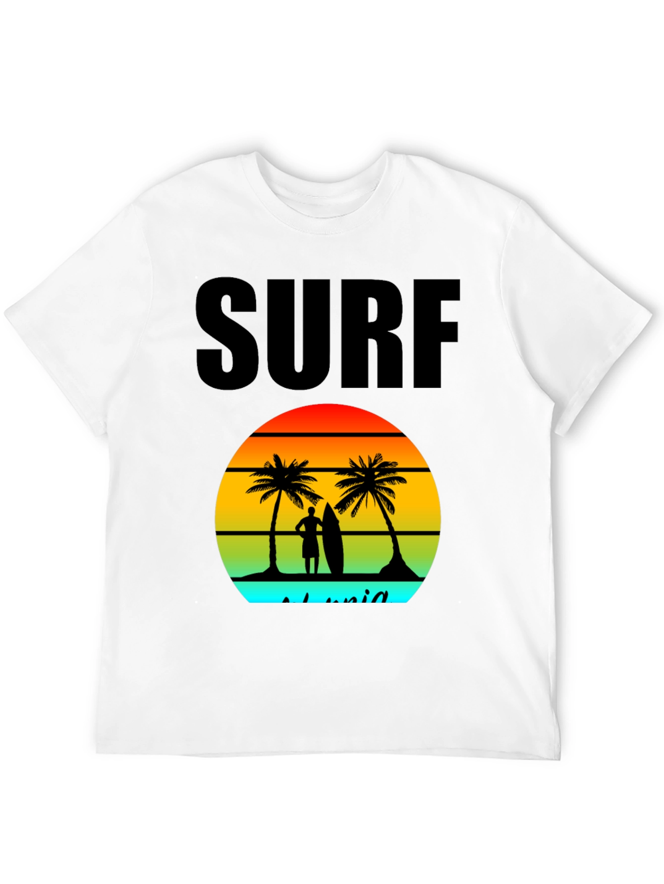 Black Surf Island Graphic Tee - Black Cotton T-Shirt view 12