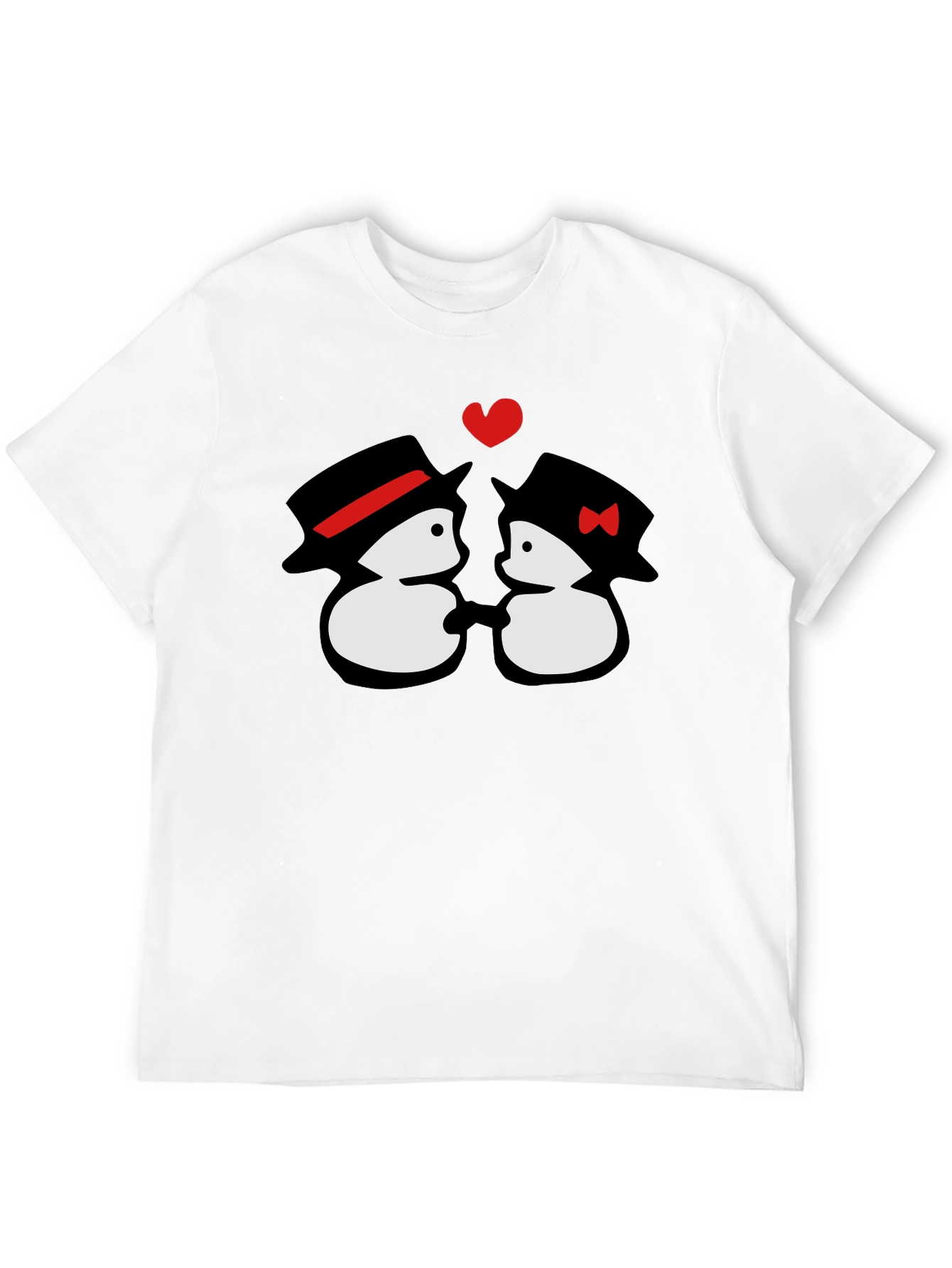 Black Penguin Love T-Shirt - Cute Cartoon Couple Tee view 12