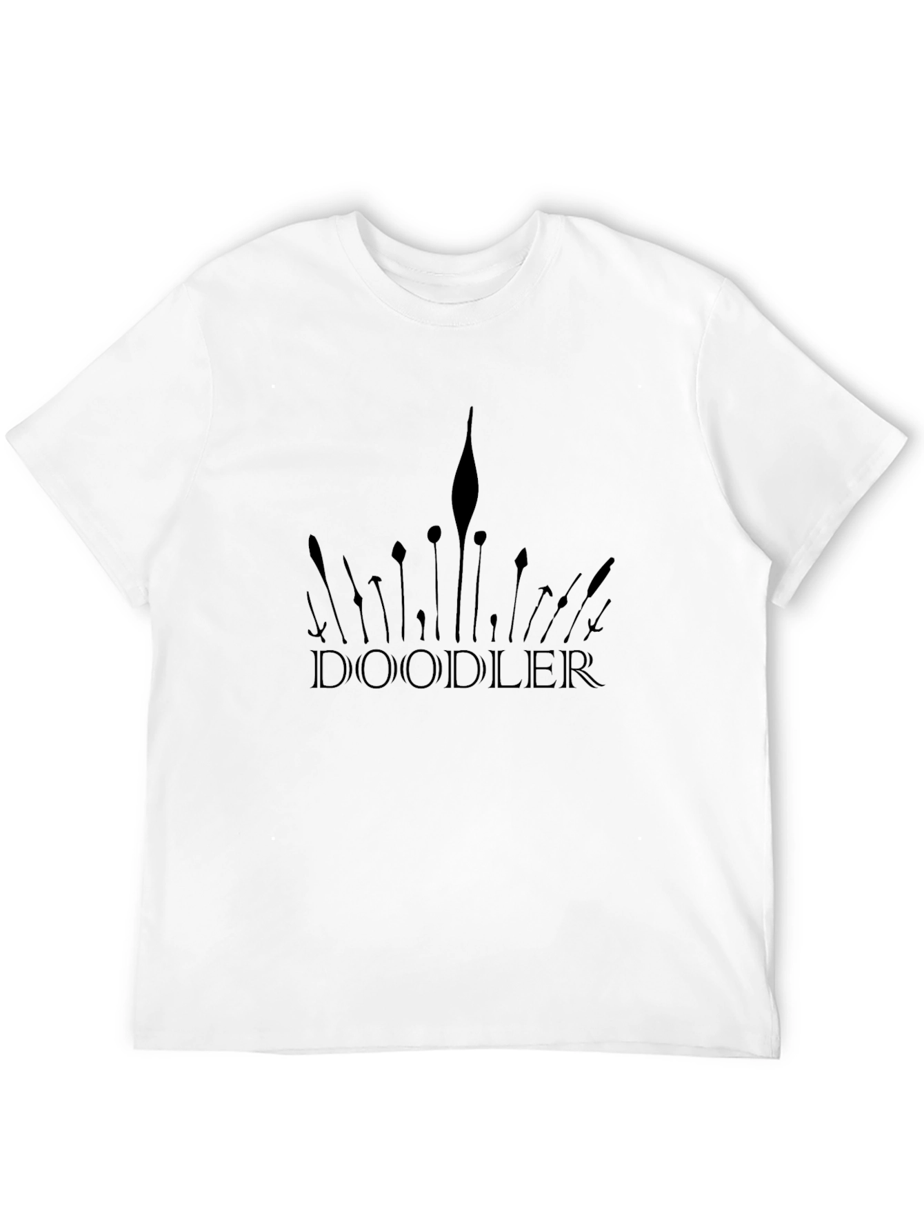 Black Doodler Graphic Tee - Artistic Black T-Shirt view 12