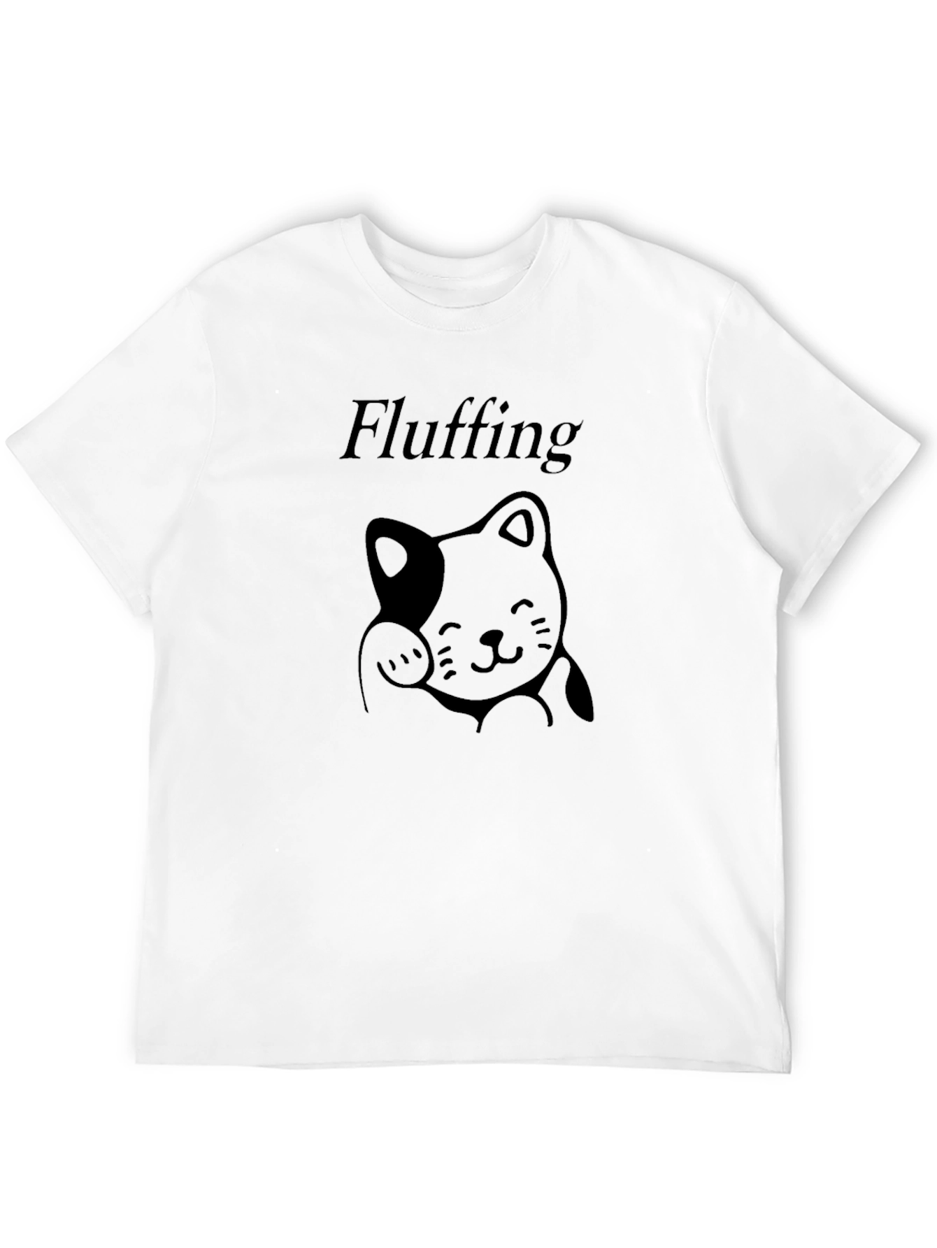 Black Fluffing Cat T-Shirt - Casual Comfort Tee view 12