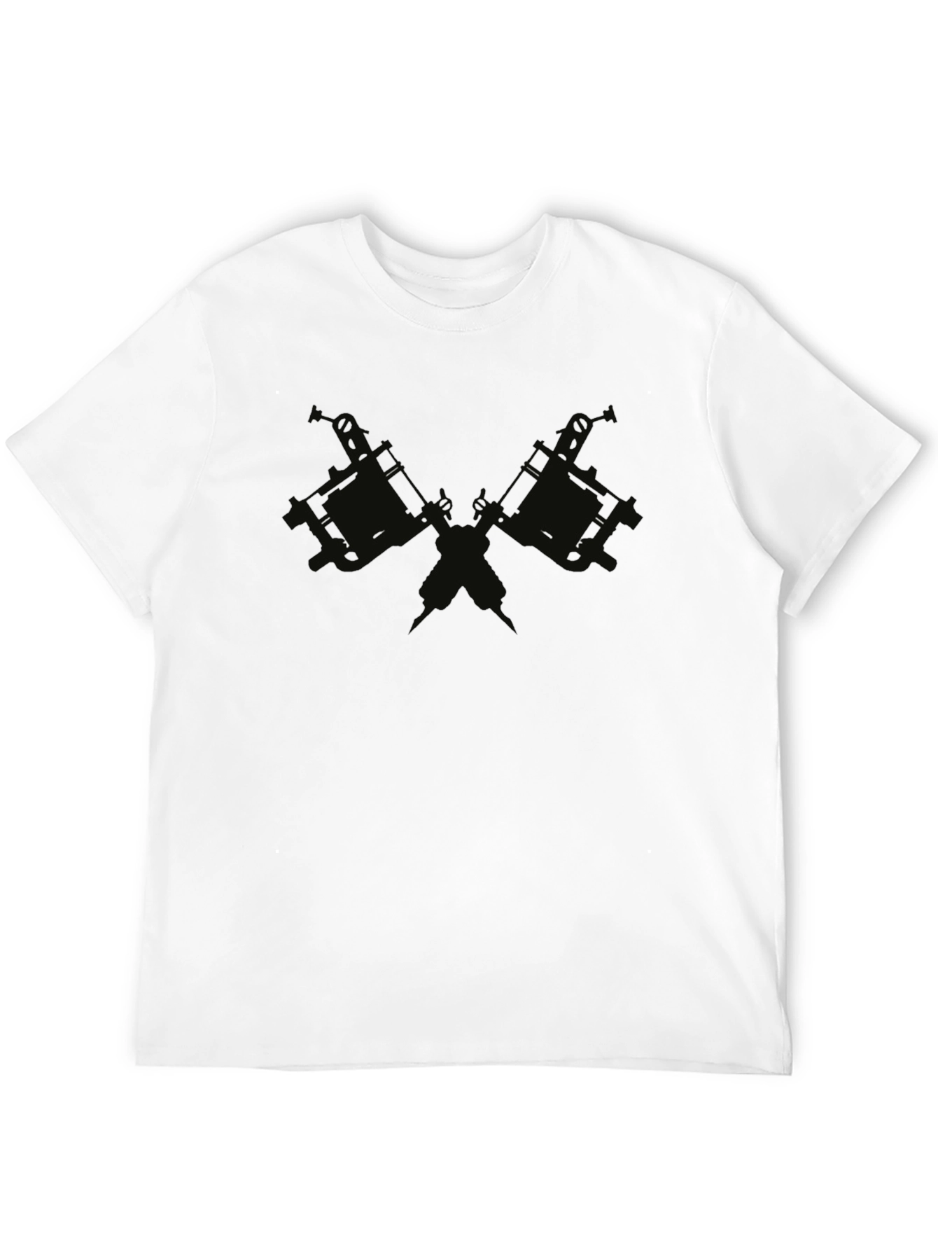 Black Crossed Tattoo Guns Black Graphic Tee view 12