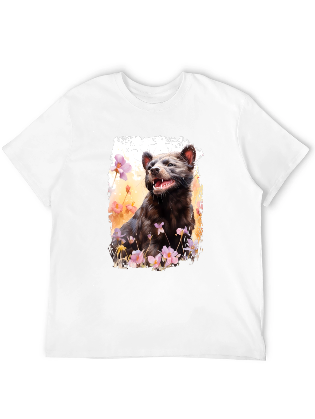 Black Tasmanian Devil Floral Print T-Shirt view 12
