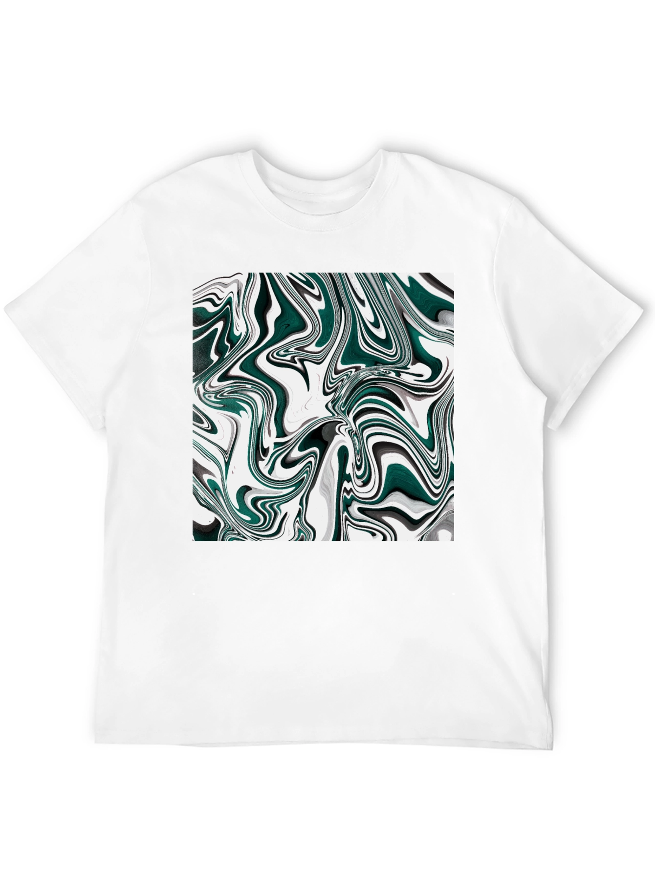 Black Abstract Swirl Graphic T-Shirt - Modern Art Tee view 12