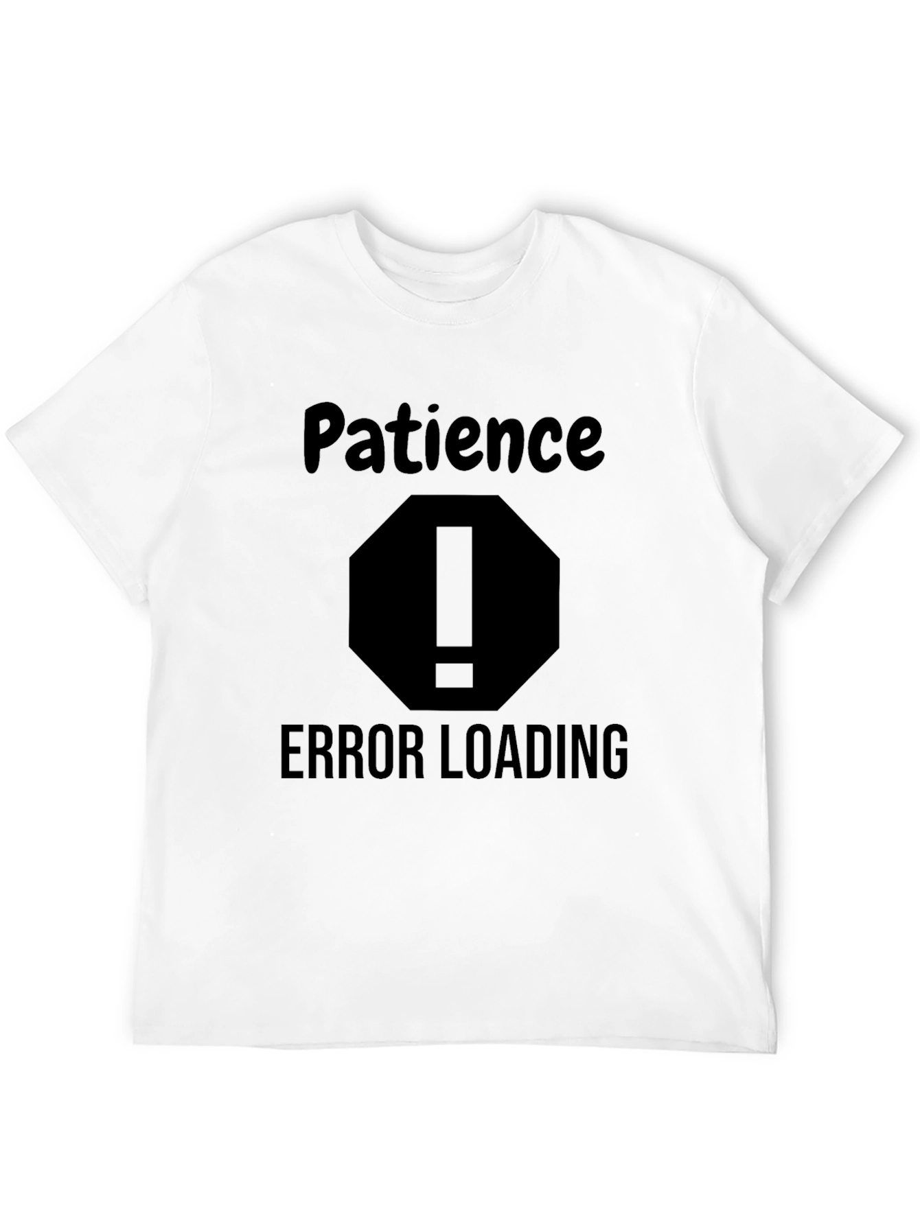 Black Patience Error Loading Men's Black T-Shirt view 12