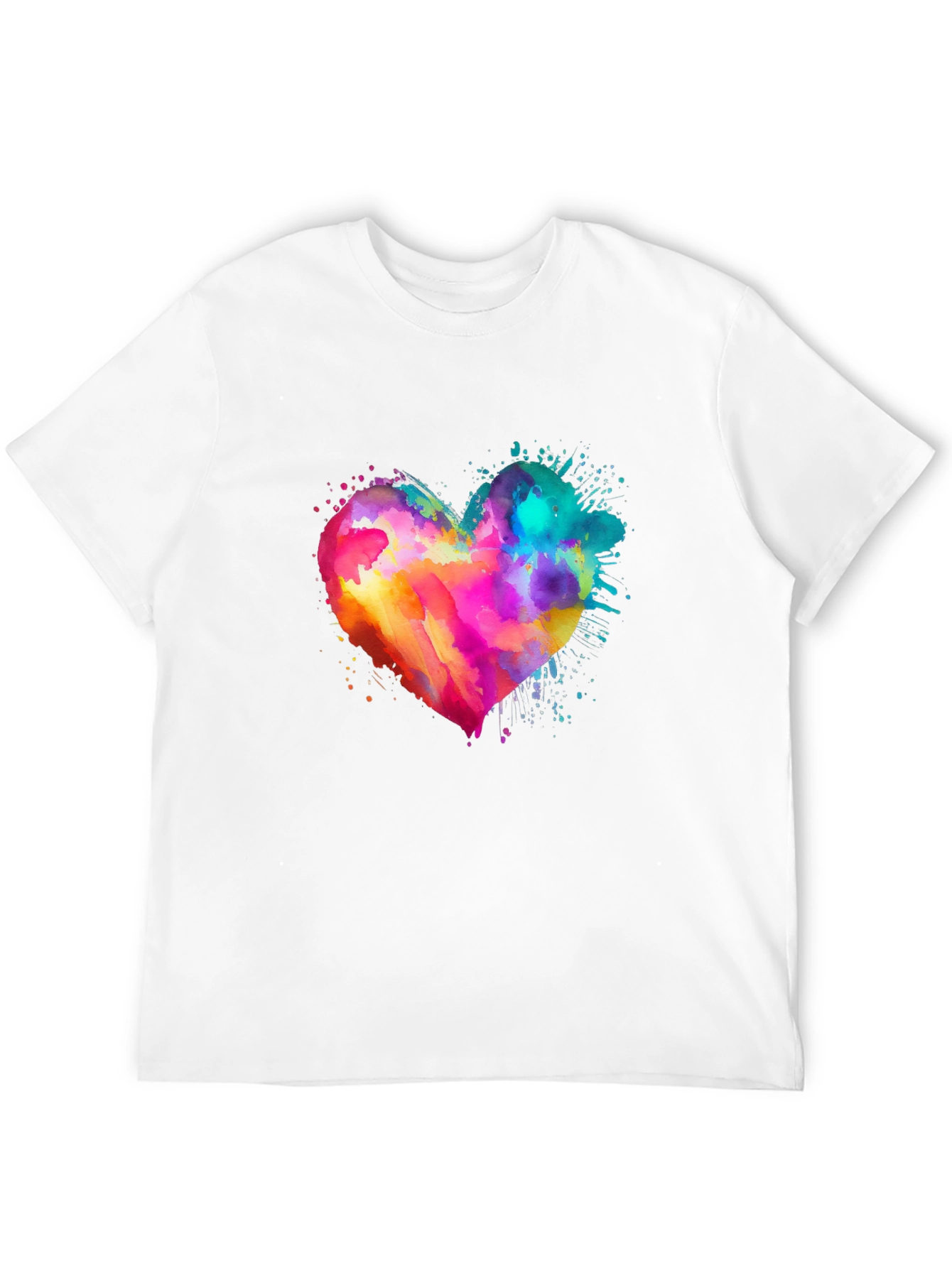 Black Watercolor Heart Graphic Tee - Soft Cotton Blend view 12