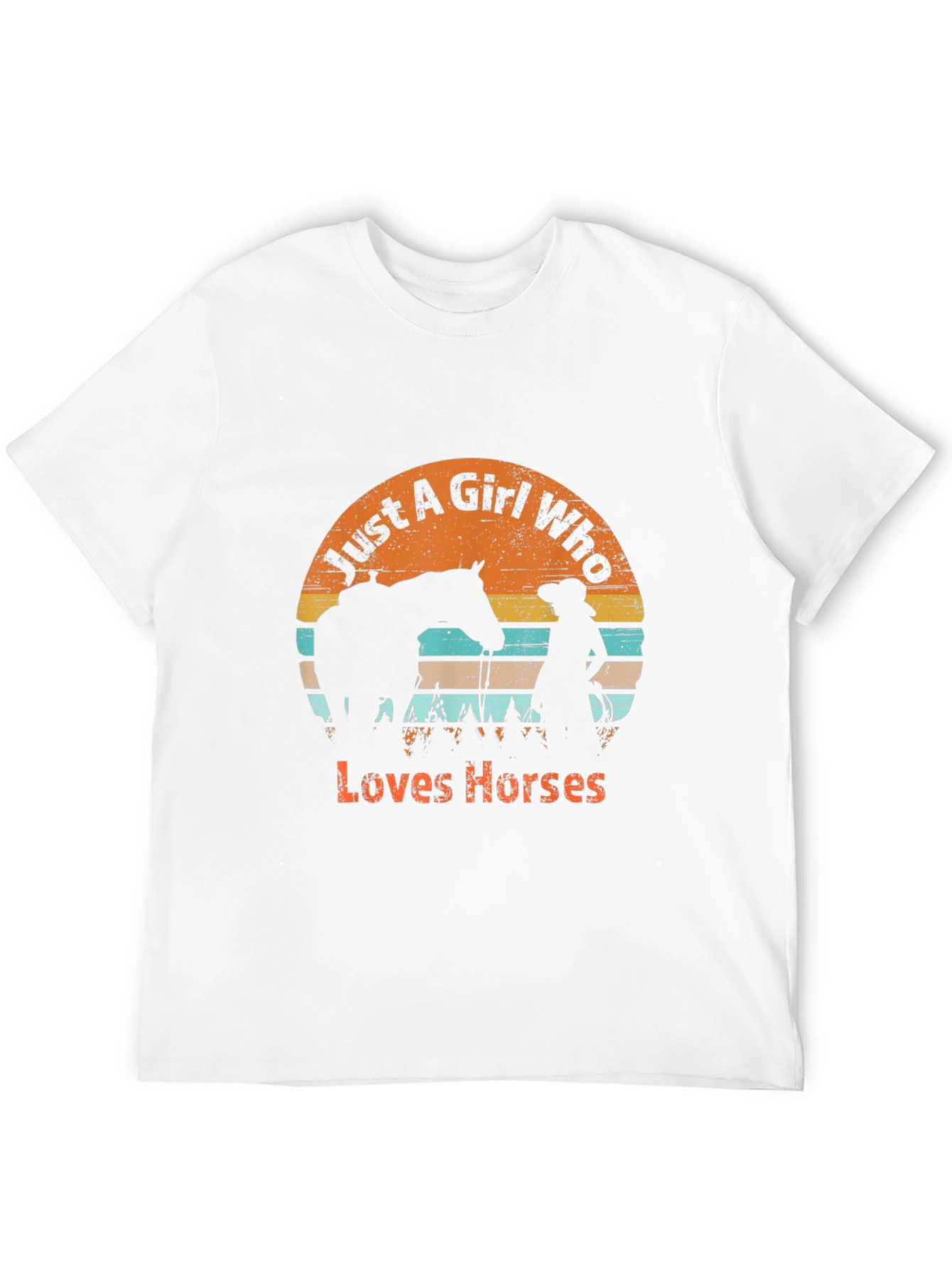 Black Just A Girl Who Loves Horses Graphic T-Shirt view 12