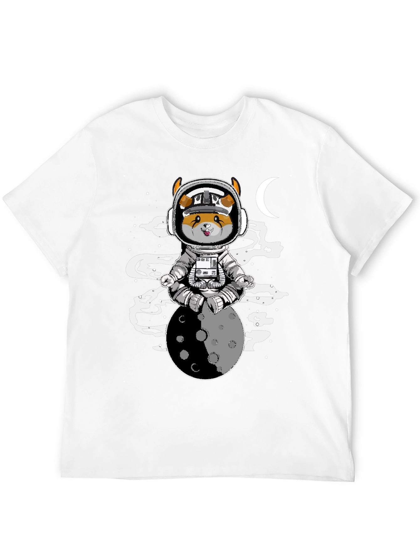 Black Astronaut Dog on the Moon T-Shirt view 12