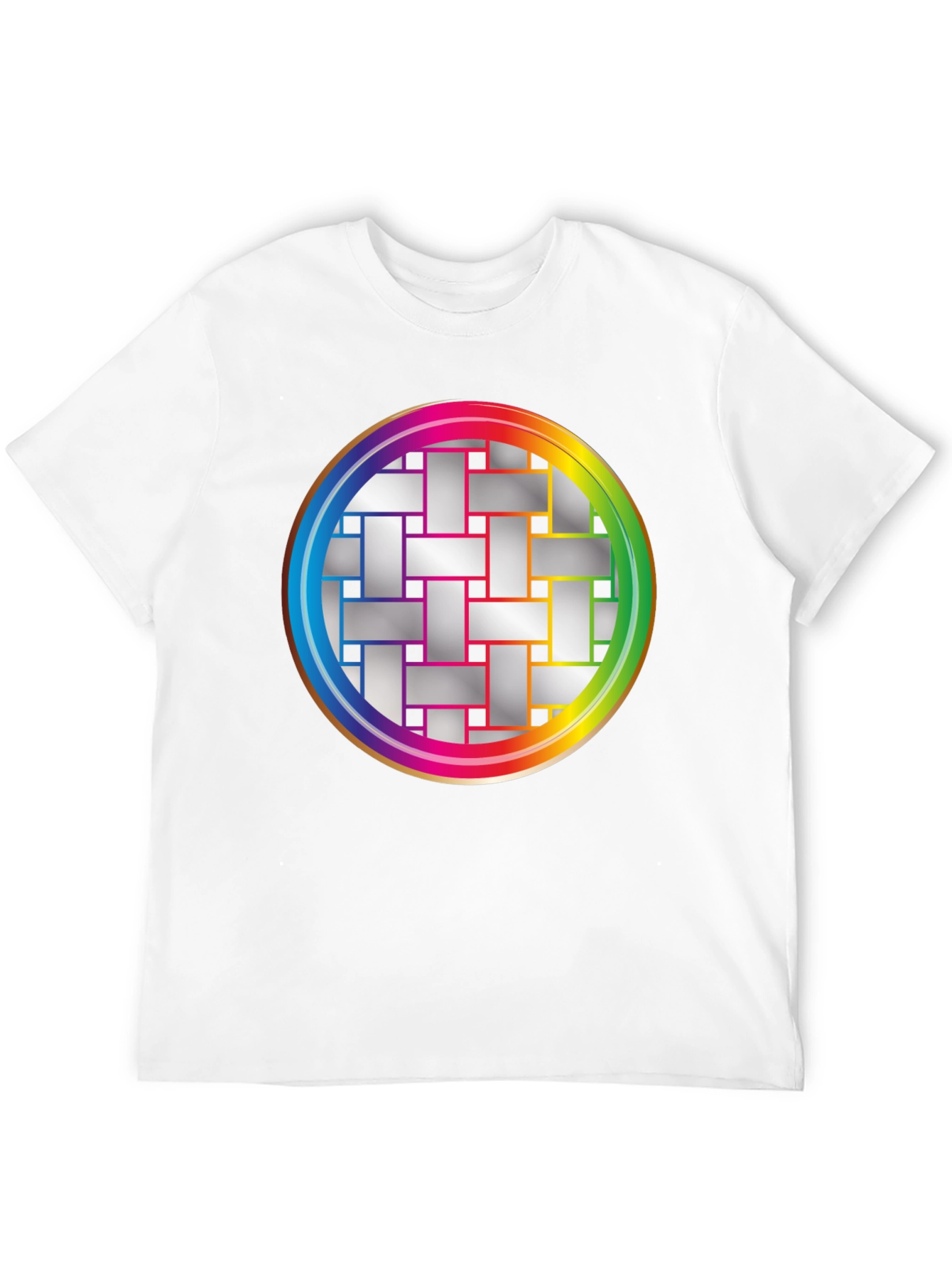 Black Geometric Woven Pattern Graphic Tee view 12