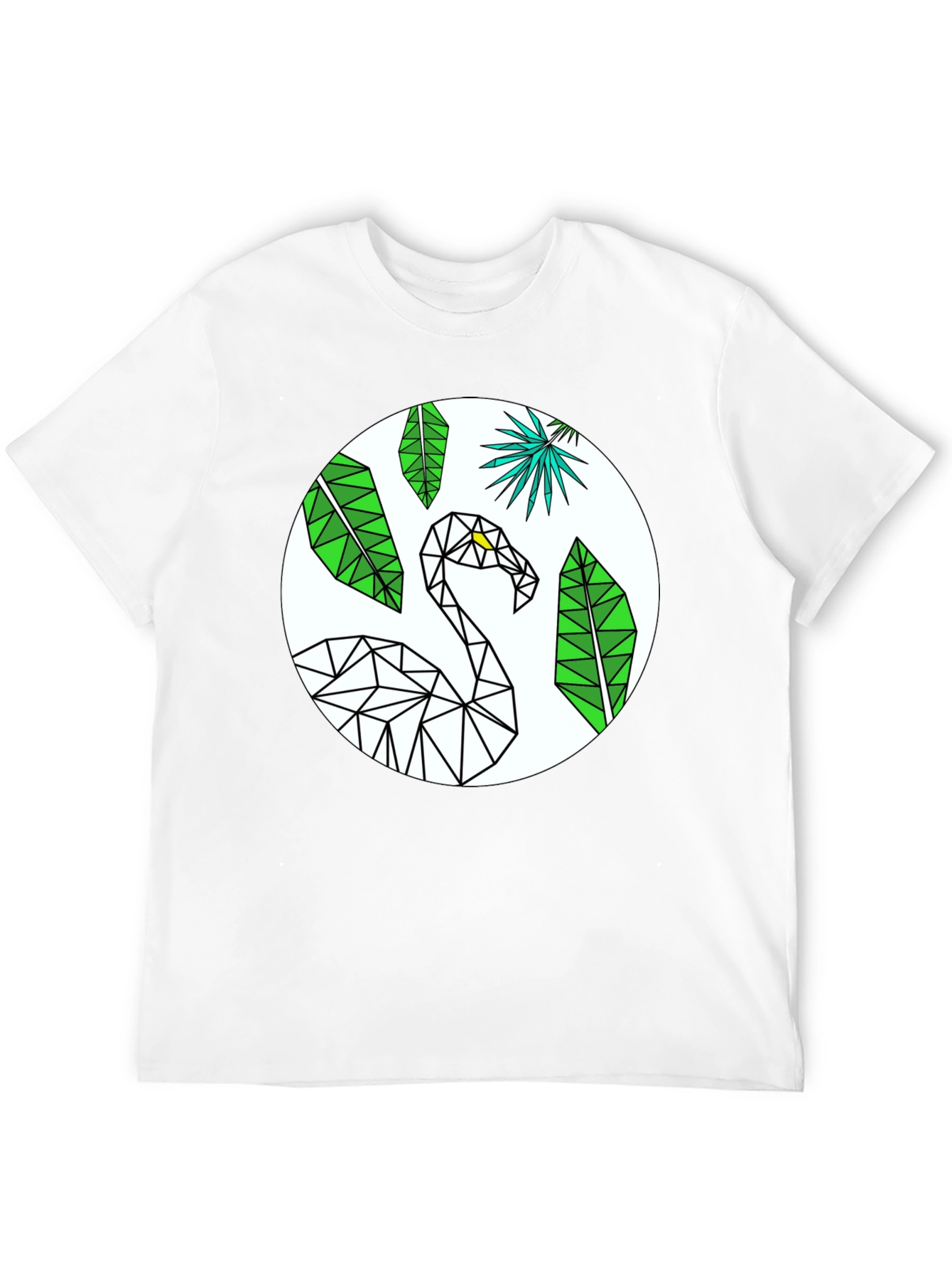 Black Geometric Flamingo Graphic Tee - Modern Tropical Style view 12
