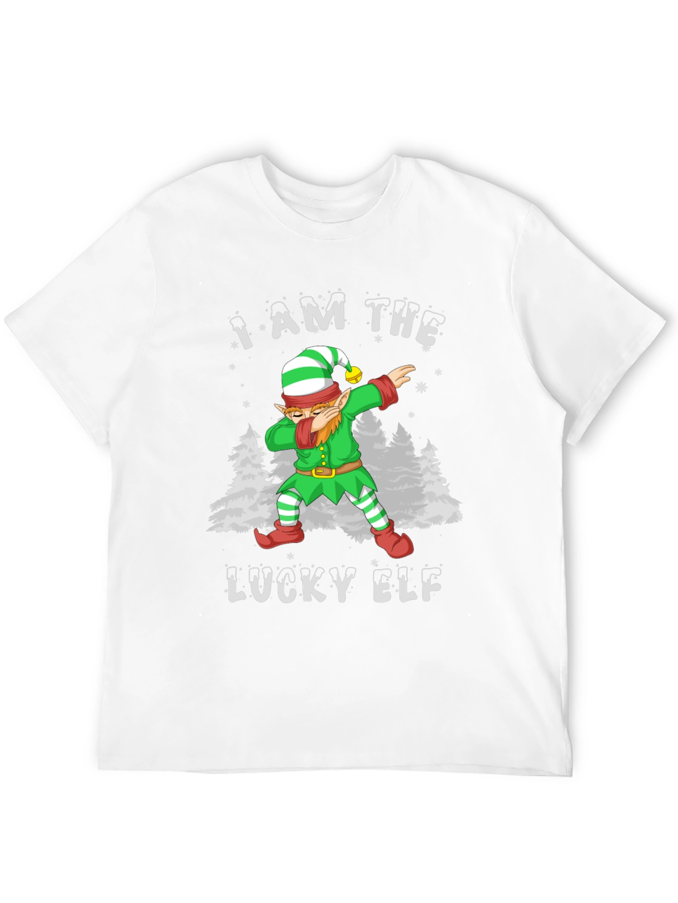 Black Lucky Elf Dabbing Christmas T-Shirt view 12