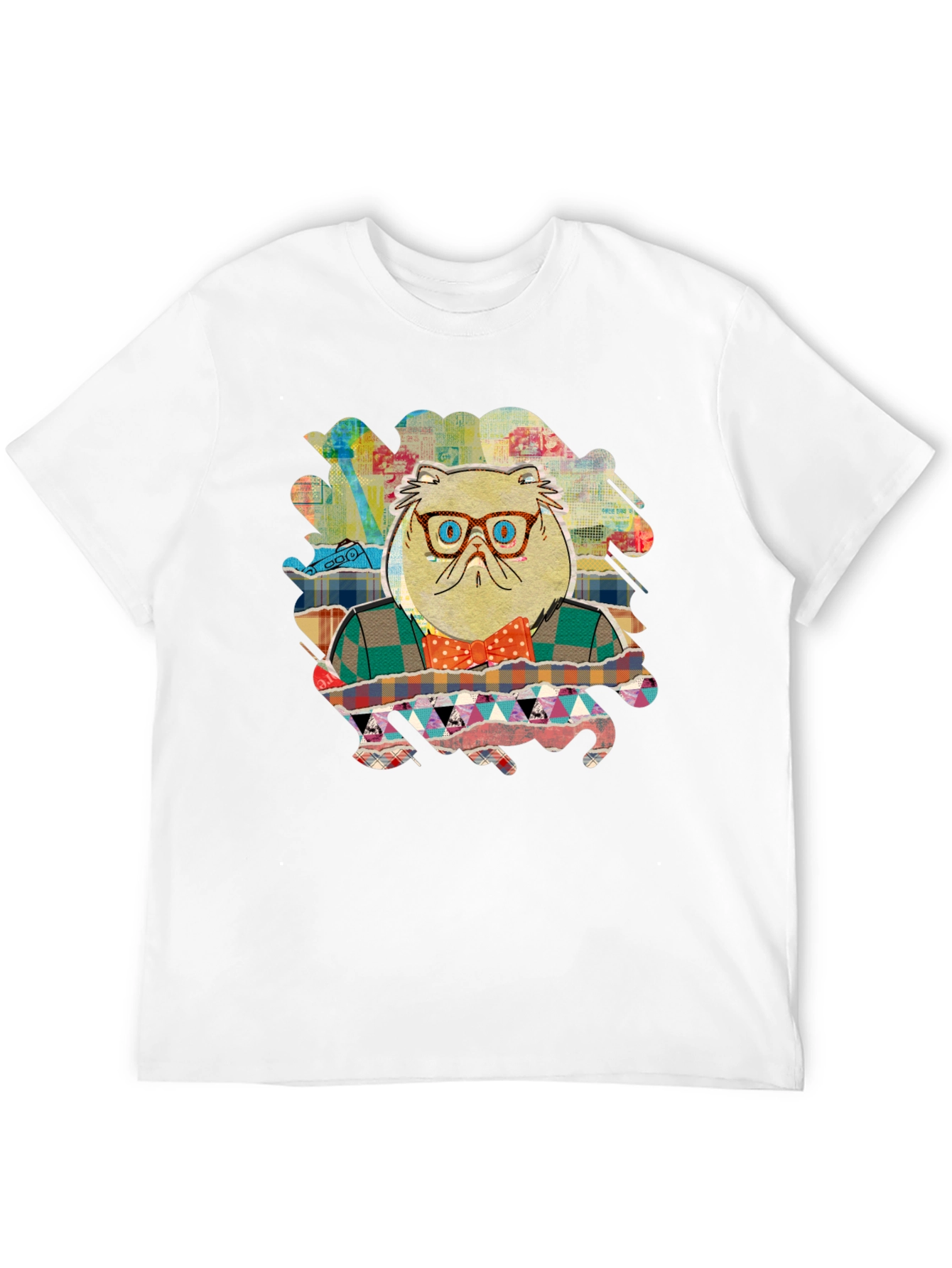 Black Cat with Glasses Graphic T-Shirt view 12