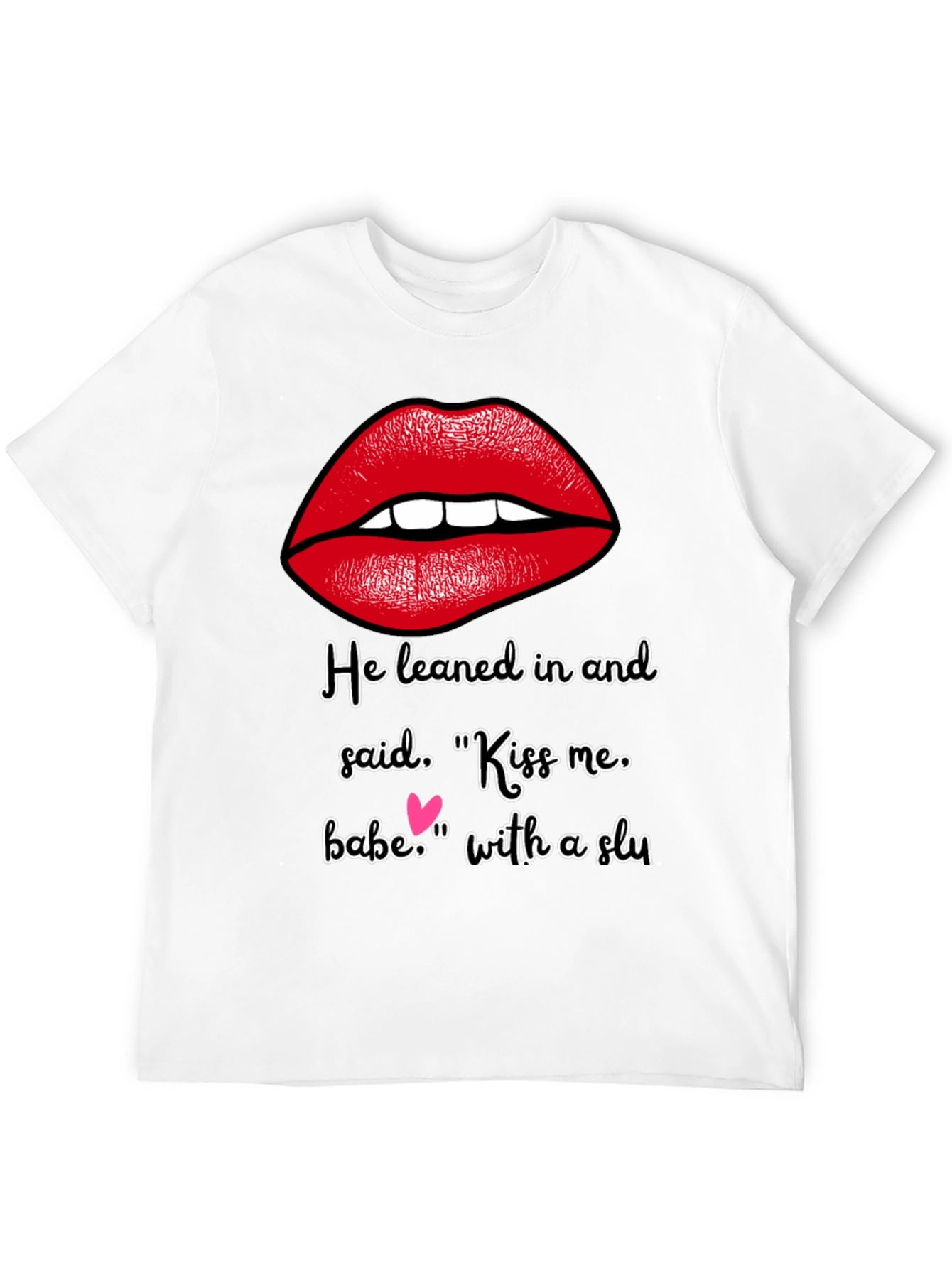 Black Kiss Me Graphic Tee - Soft Cotton Blend view 12