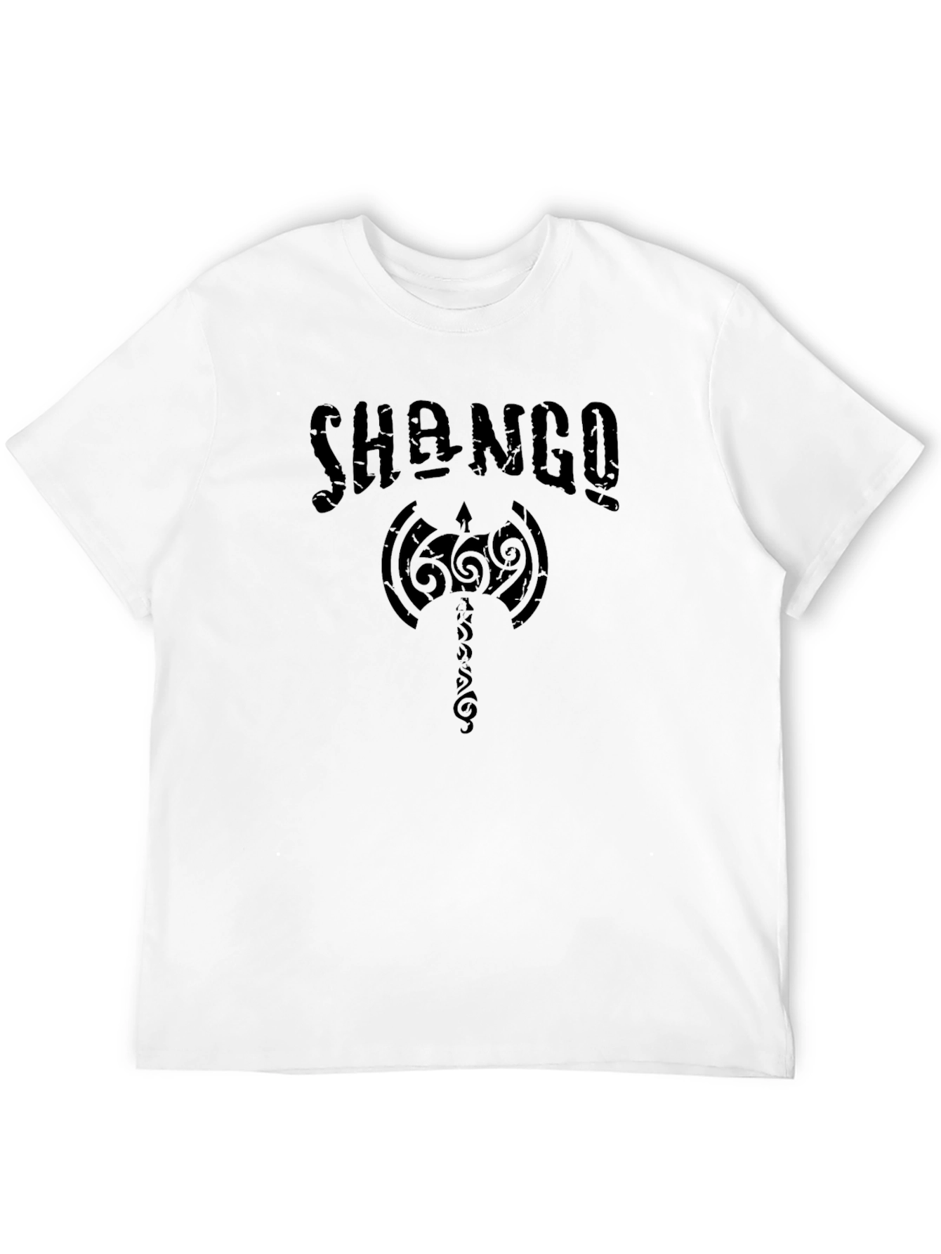 Black Shango Orisha Black Graphic T-Shirt view 12