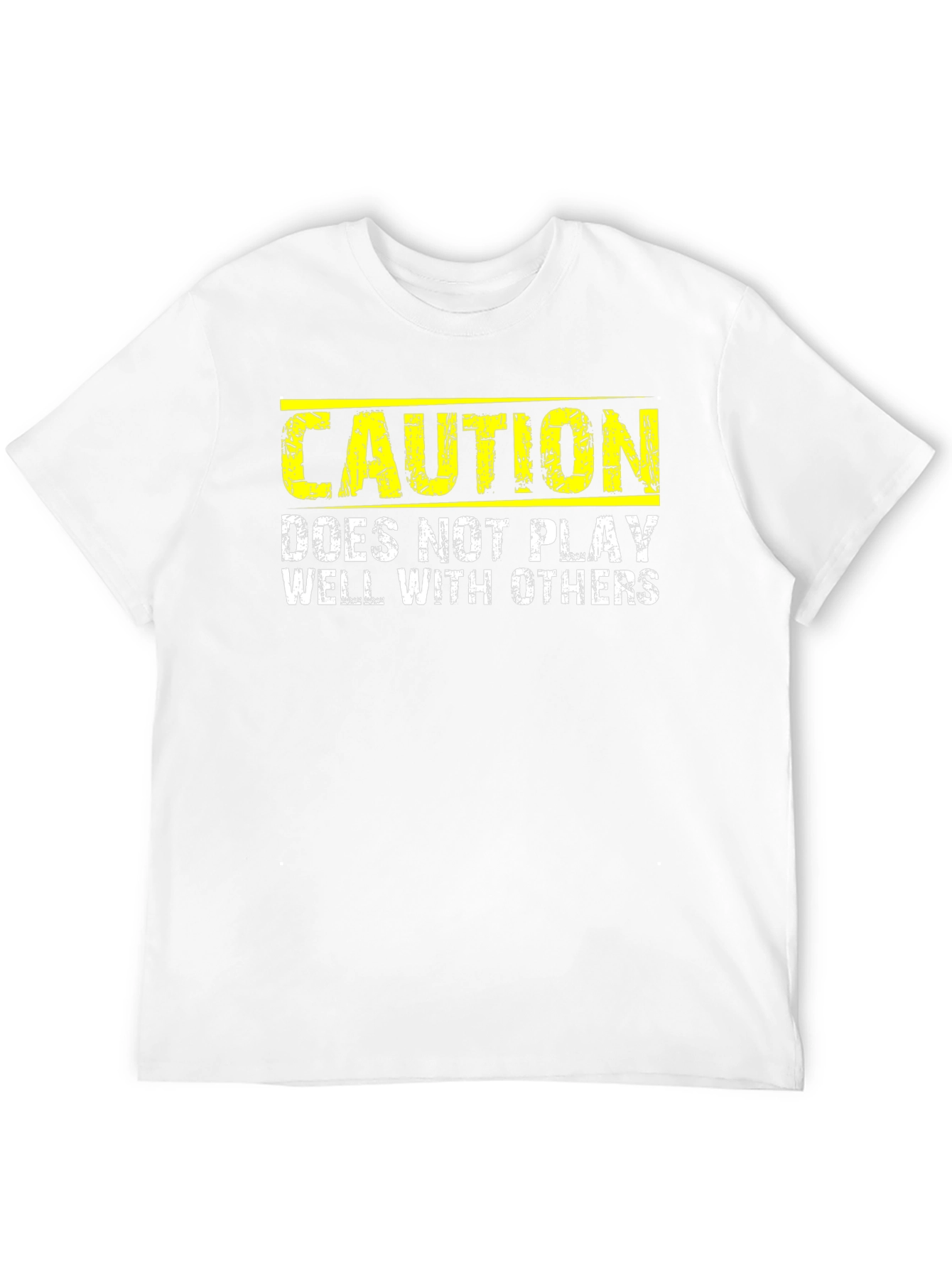 Black Caution: Does Not Play Well With Others - Novelty T-Shirt view 12