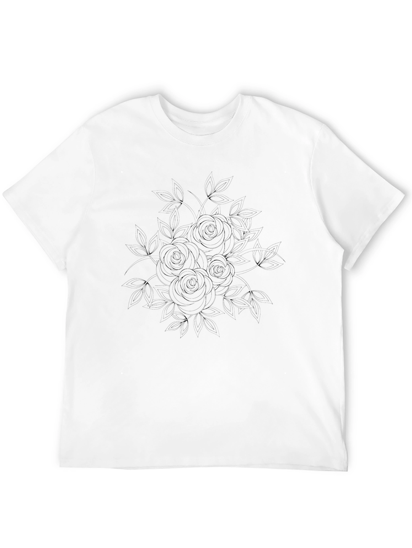 Black Men's Black Rose Graphic Tee - Casual Style view 12