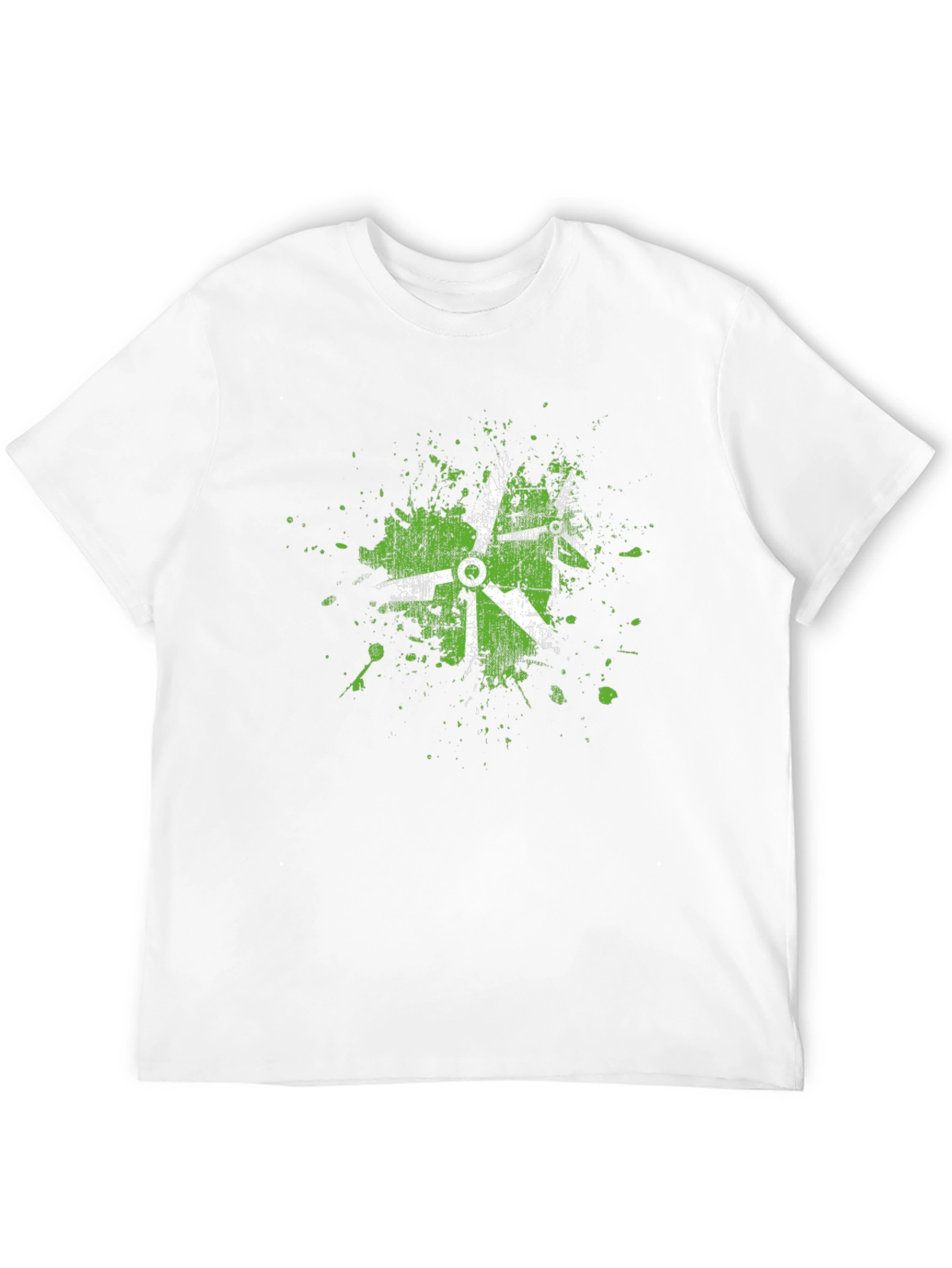 Black Grunge Green Graphic Print Crew Neck T-Shirt view 12