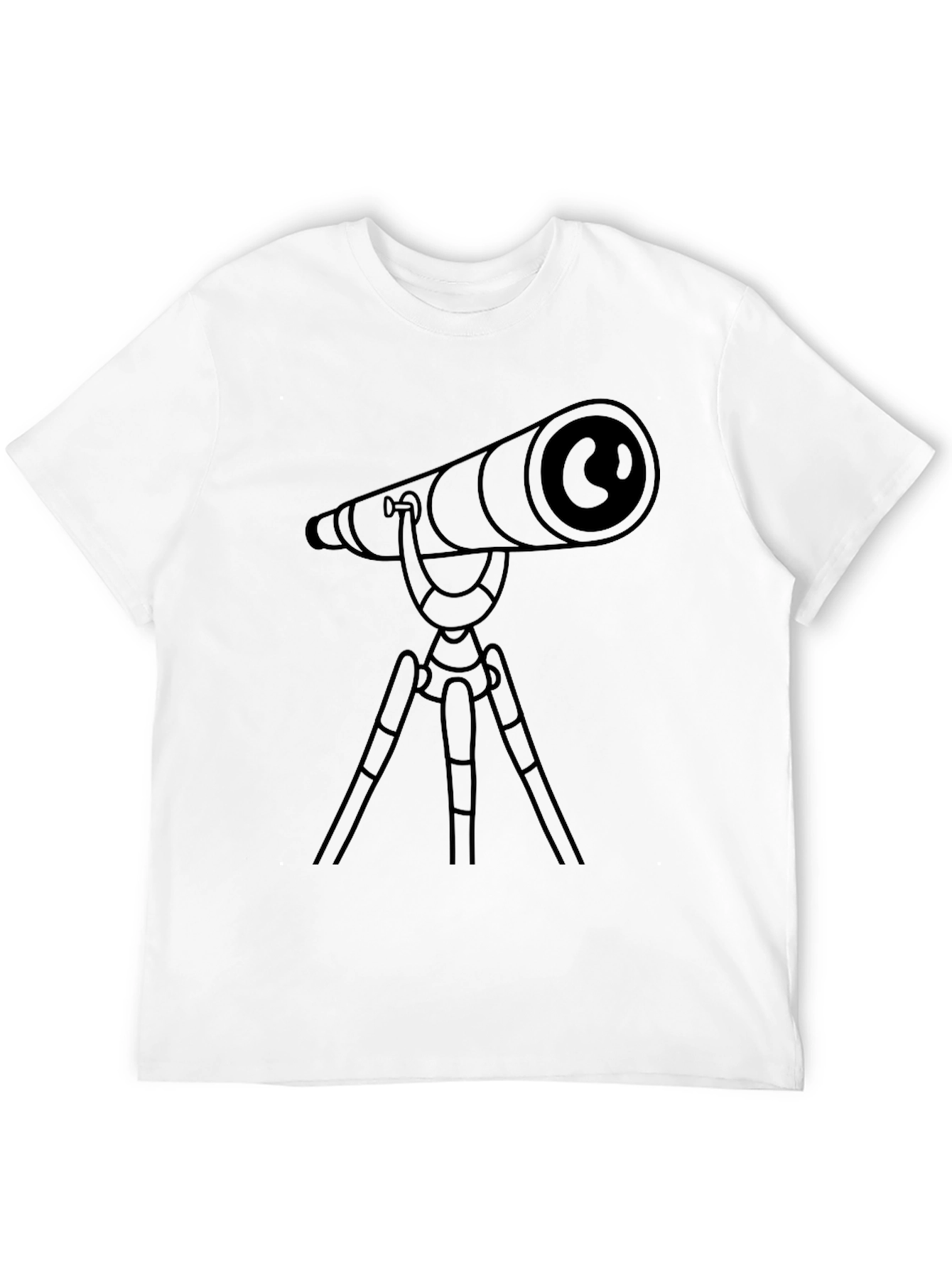 Black Telescope Graphic Tee - Explore the Universe in Style view 12