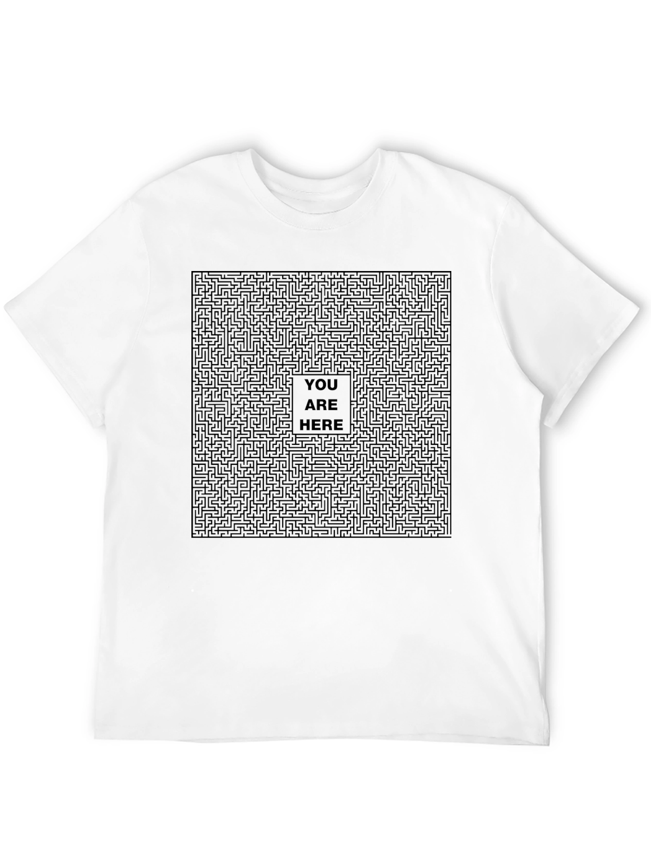 Black Maze T-Shirt - 'You Are Here' Graphic Tee view 12