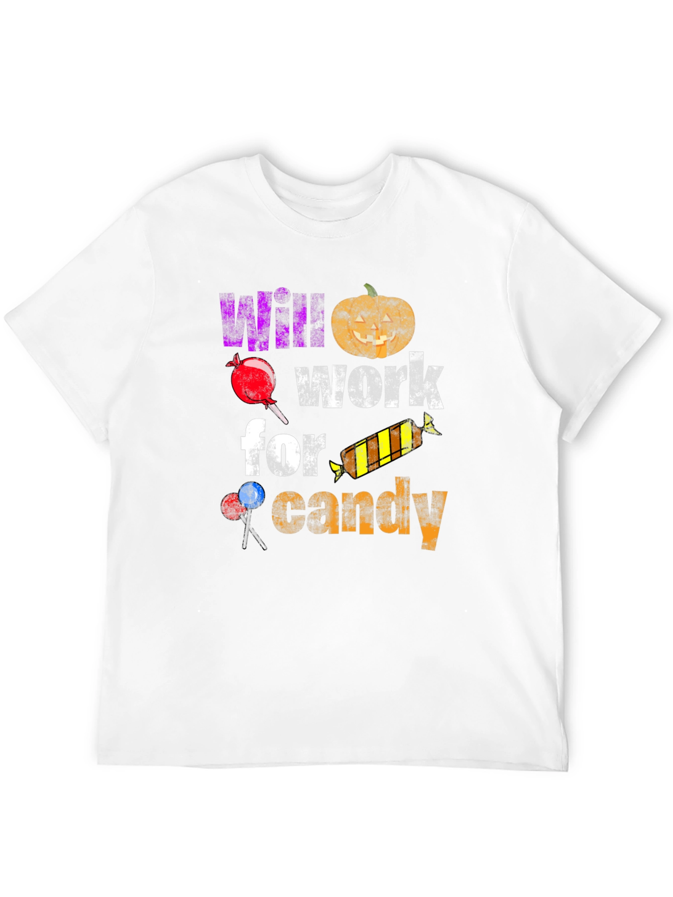 Black Halloween T-Shirt - Will Work For Candy view 12