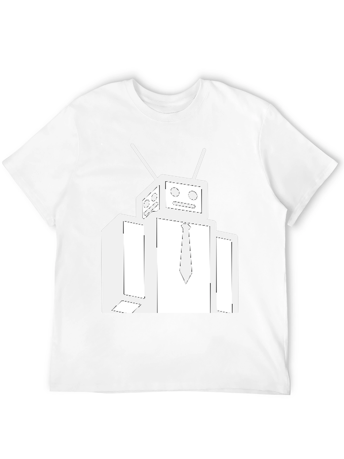Black Robot Graphic Tee - Black Cotton Crew Neck Shirt view 12