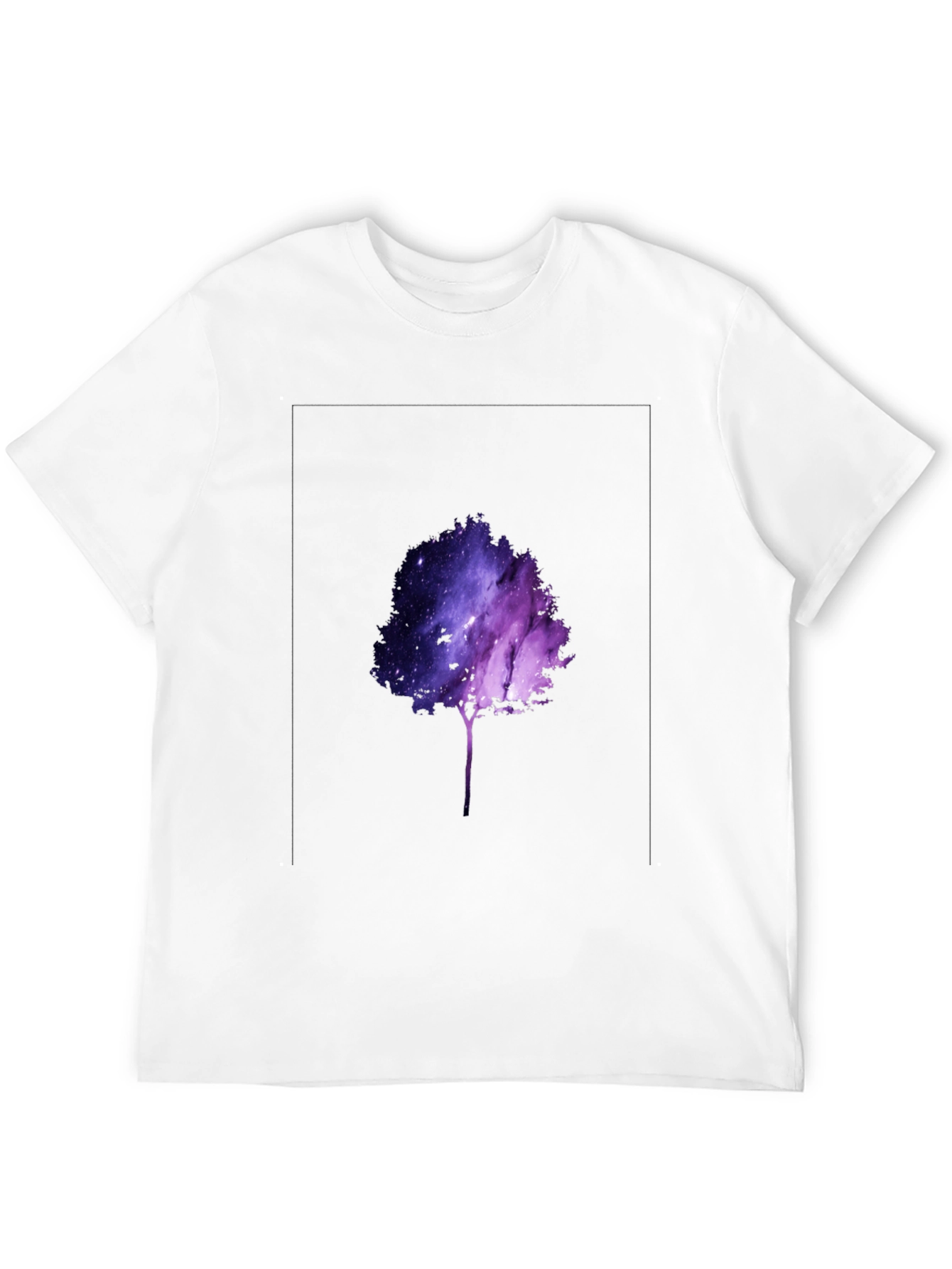 Black Galaxy Tree Graphic Black T-Shirt view 12
