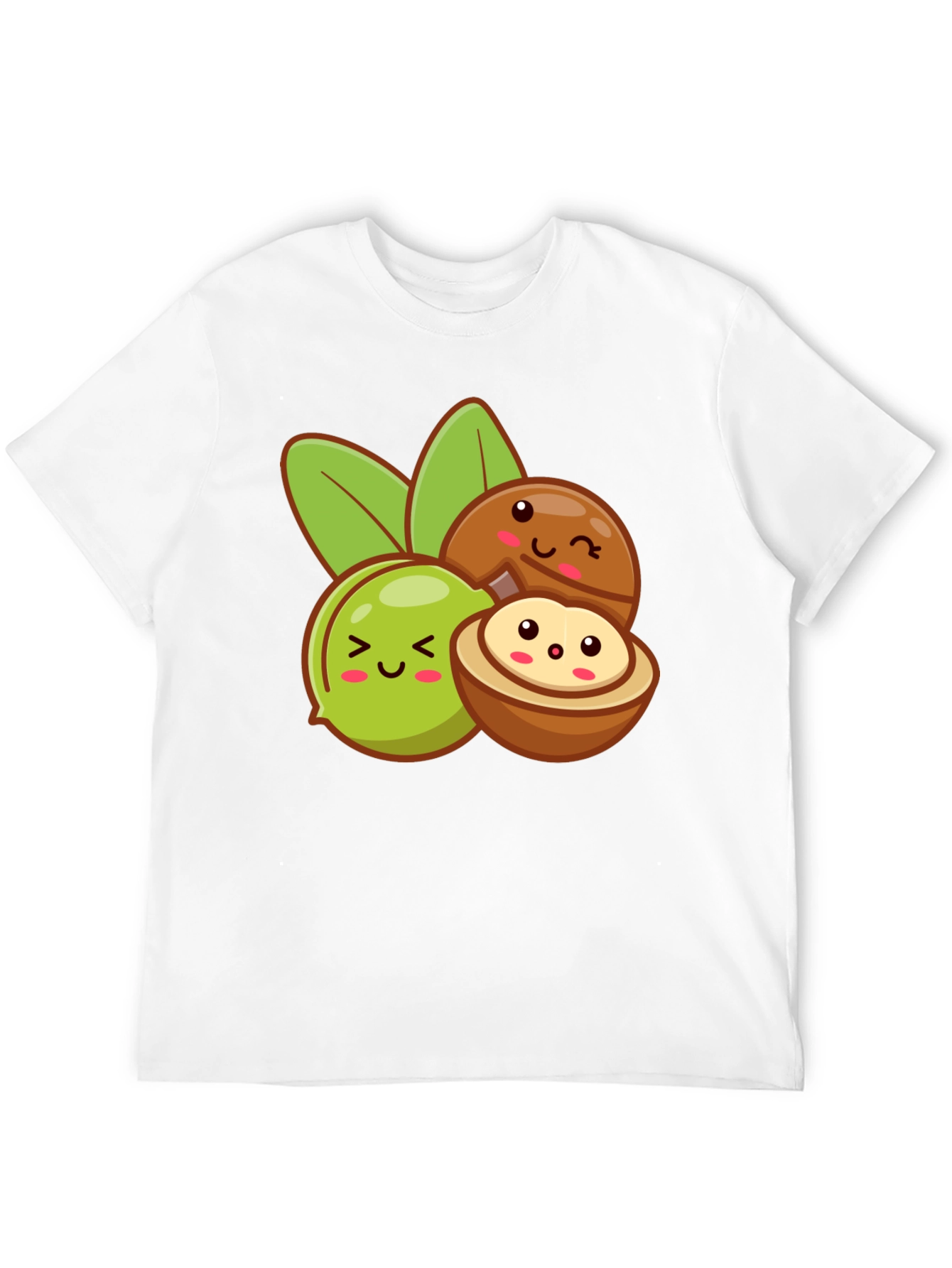 Black Cute Kawaii Macadamia Nut T-Shirt view 12