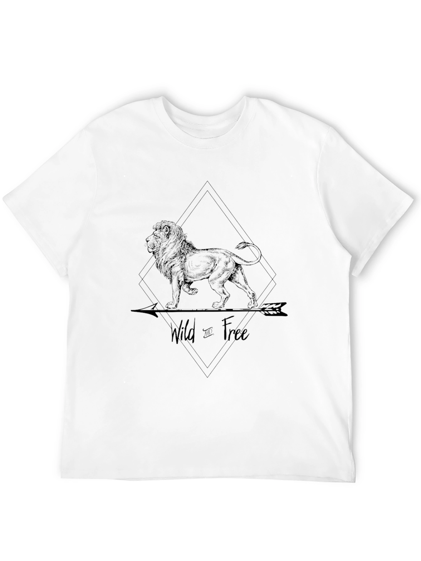 Black Wild & Free Lion Graphic Black T-Shirt view 12