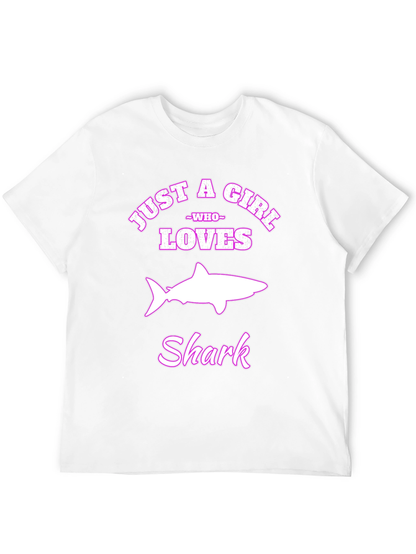 Black Just a Girl Who Loves Sharks T-Shirt view 12