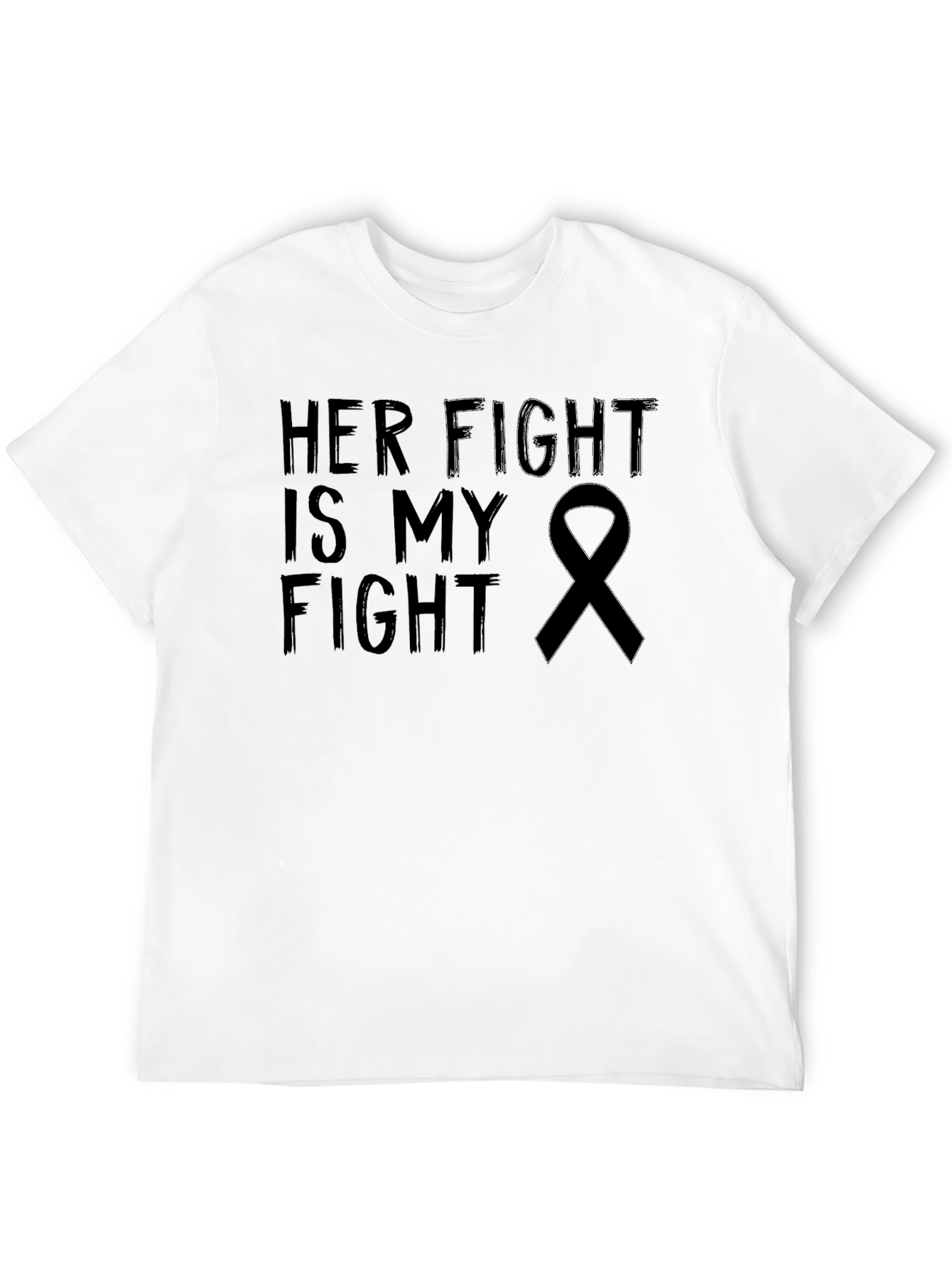 Black Her Fight is My Fight Awareness Ribbon T-Shirt view 12