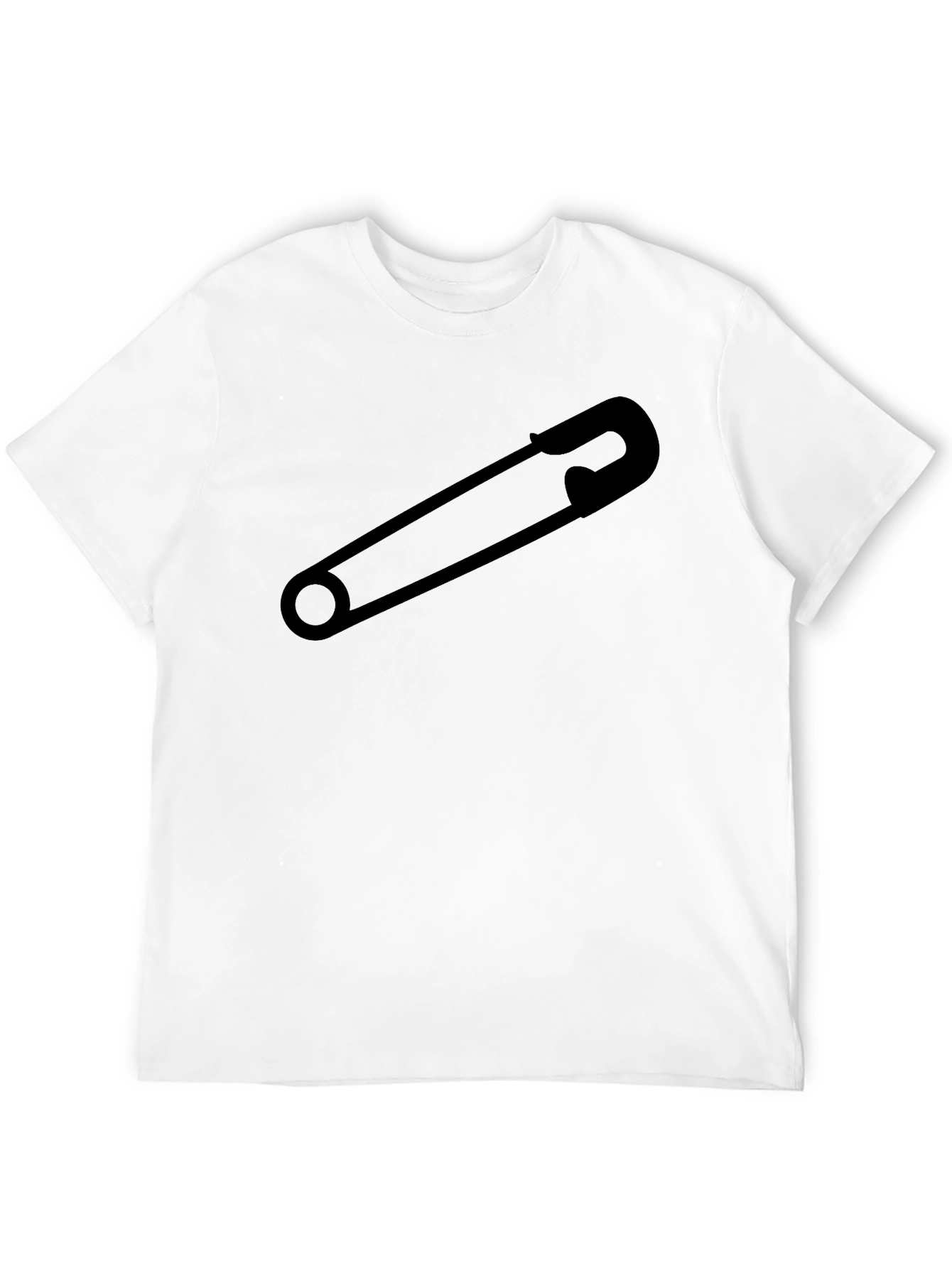 Black Safety Pin Graphic Tee - Mens Black T-Shirt view 12
