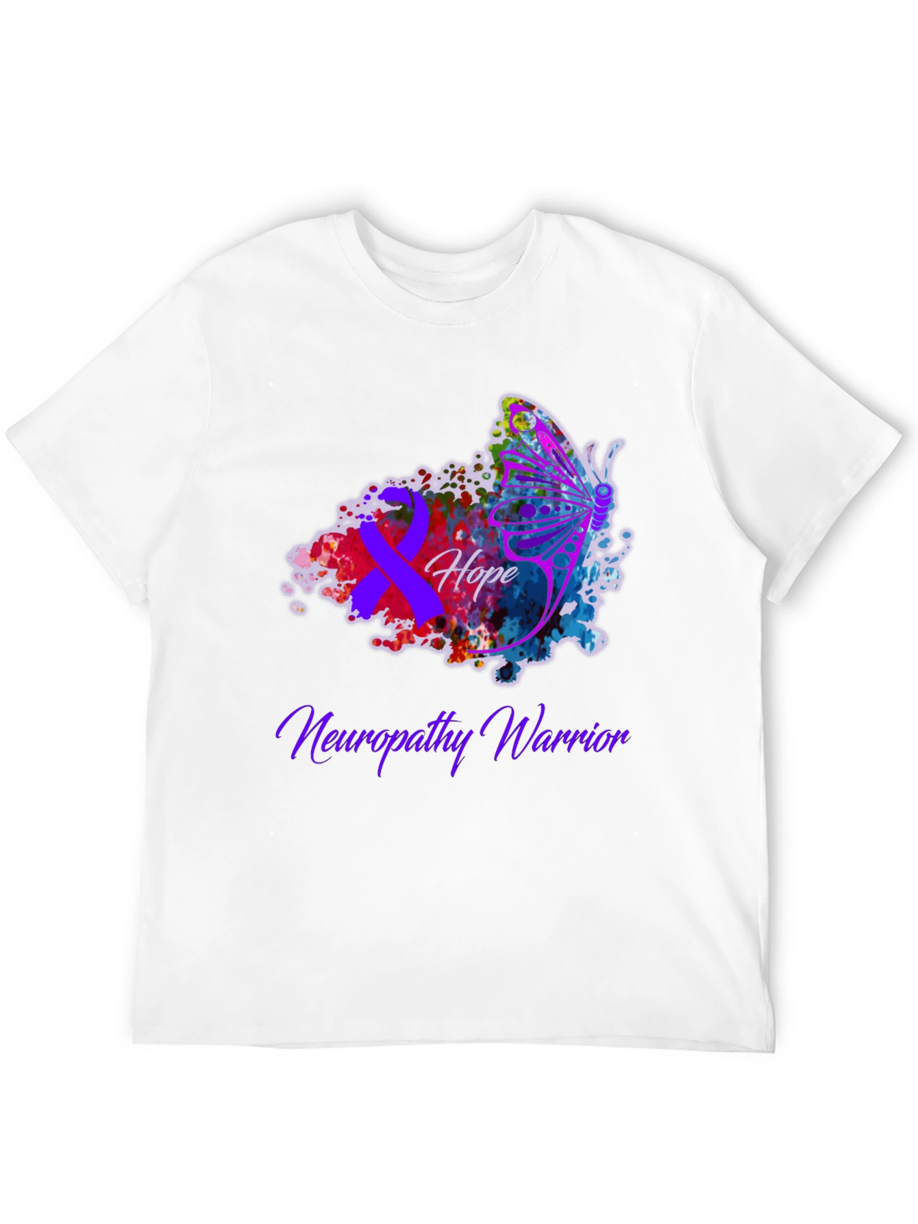 Neuropathy Warrior Butterfly Hope Awareness T-Shirt - 12