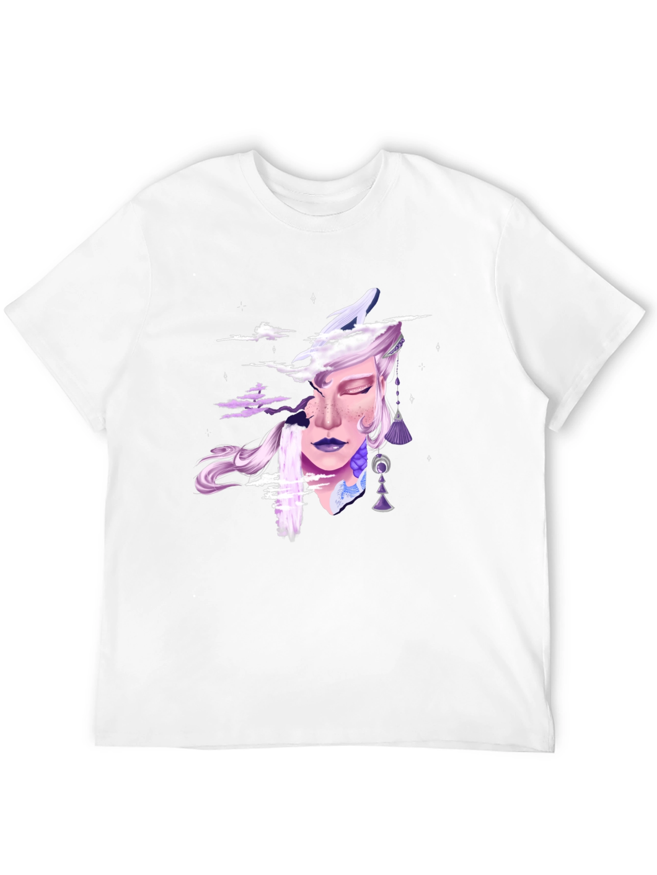 Black Fantasy Dreamscape Graphic Tee - Unisex Black T-Shirt view 12