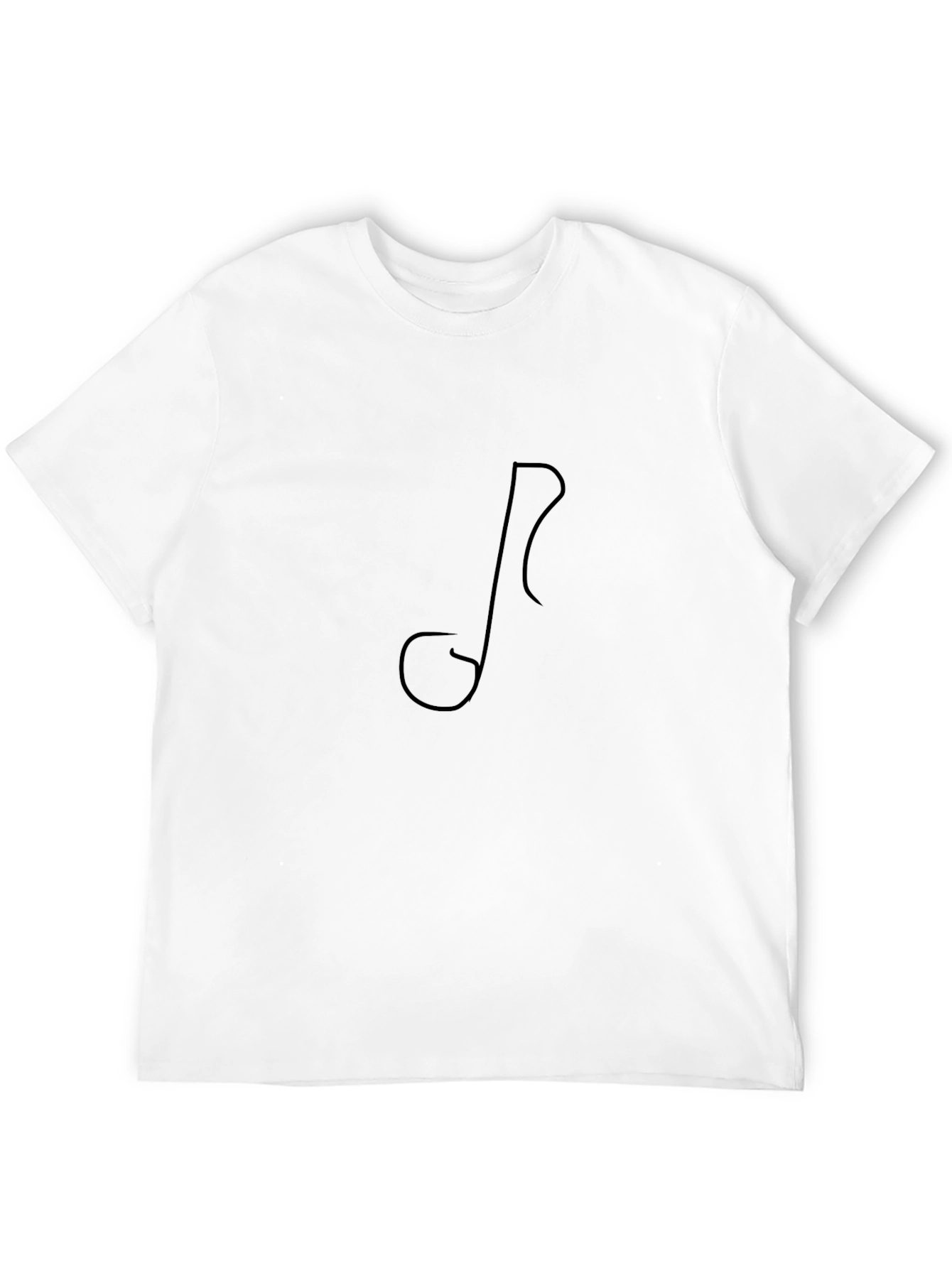 Black Minimalist Music Note Black T-Shirt view 12