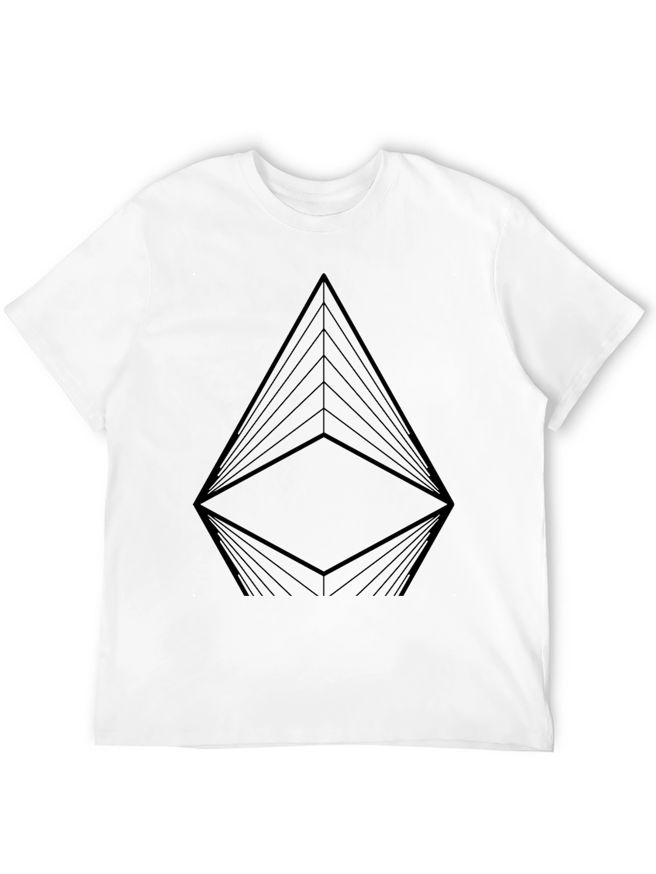 Black Geometric Black T-Shirt view 12