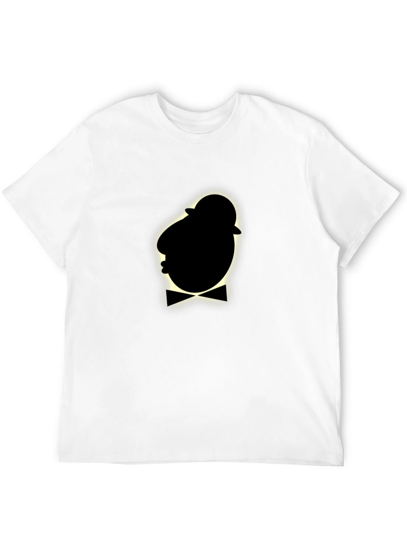 Black Dapper Ghost Silhouette Black T-Shirt view 12