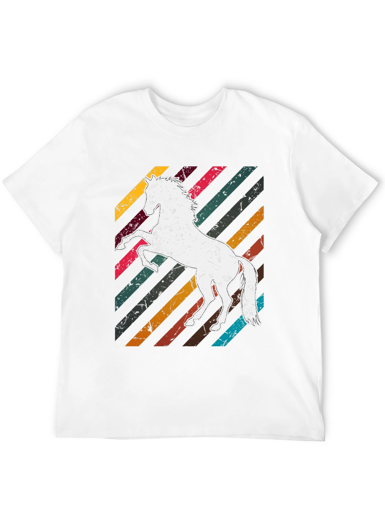 Black Retro Horse Graphic Tee - Men's Black T-Shirt view 12