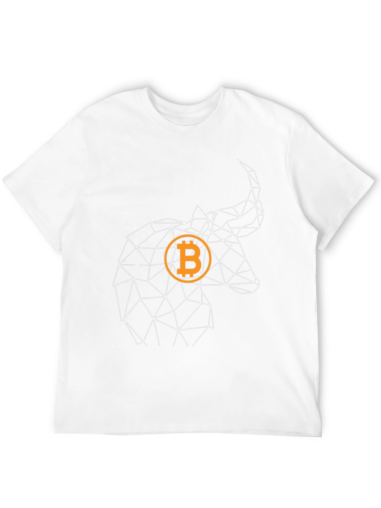 Black Bitcoin Bull Geometric Black T-Shirt view 12