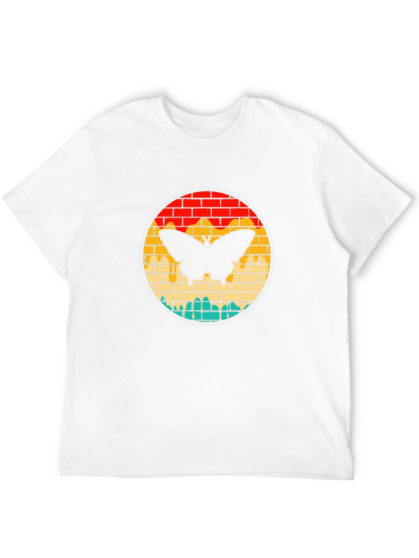 Black Butterfly Brick Wall Graphic Tee - Vintage Style view 12