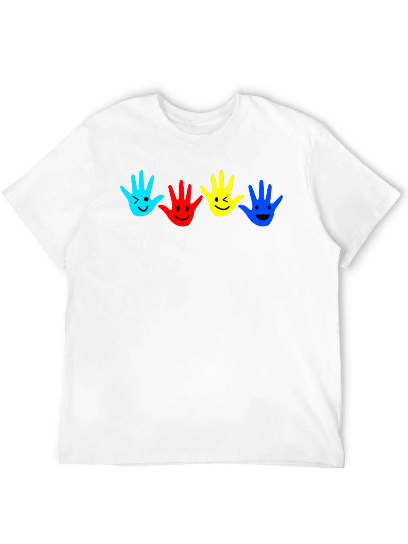 Black Colorful Handprint Smile Graphic Tee view 12