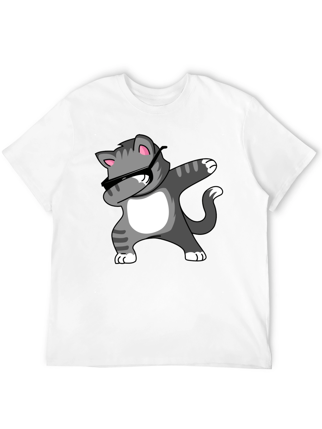 Black Dabbing Cat Graphic Tee - Black T-Shirt view 12