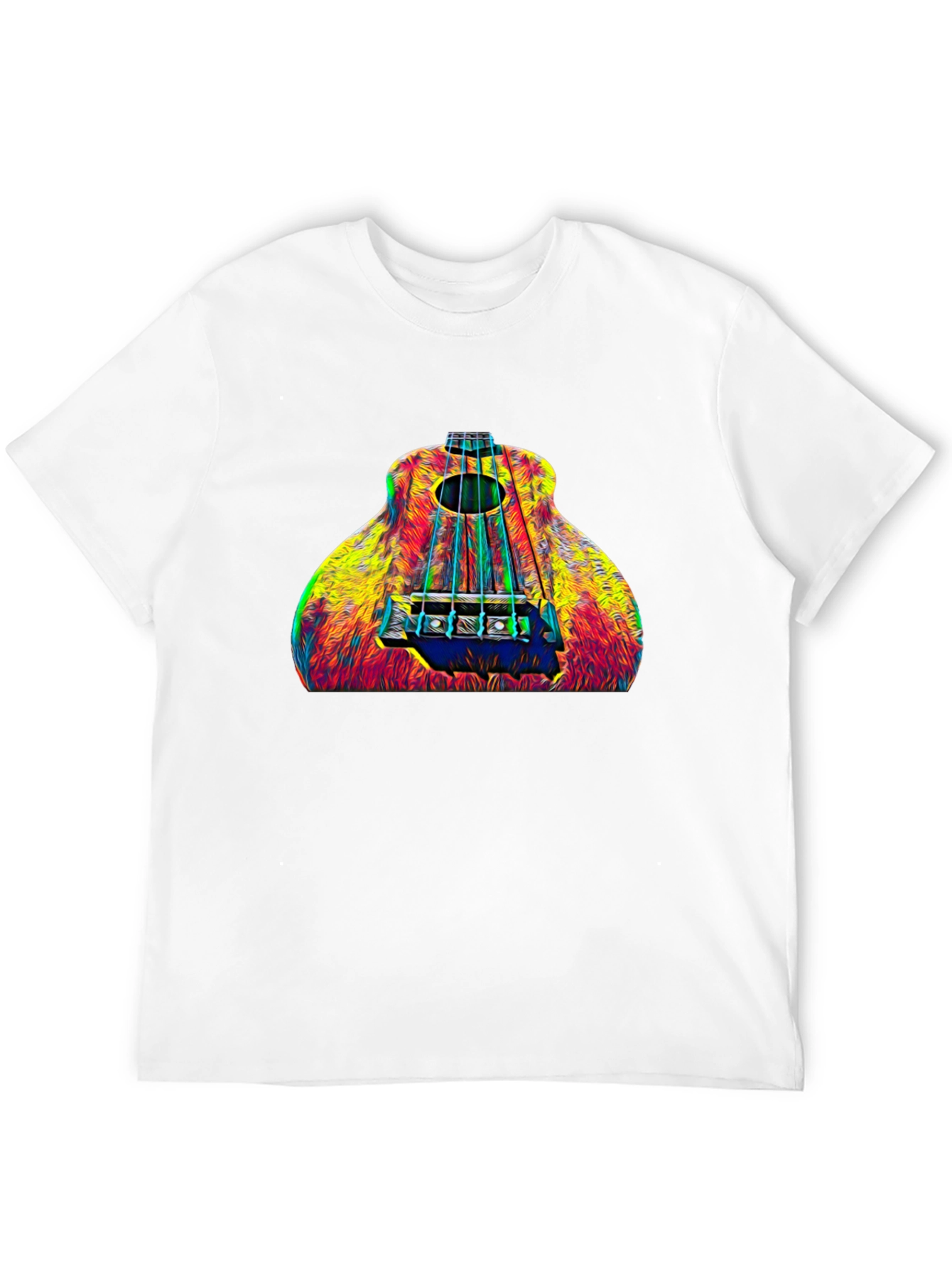 Black Colorful Guitar T-Shirt view 12